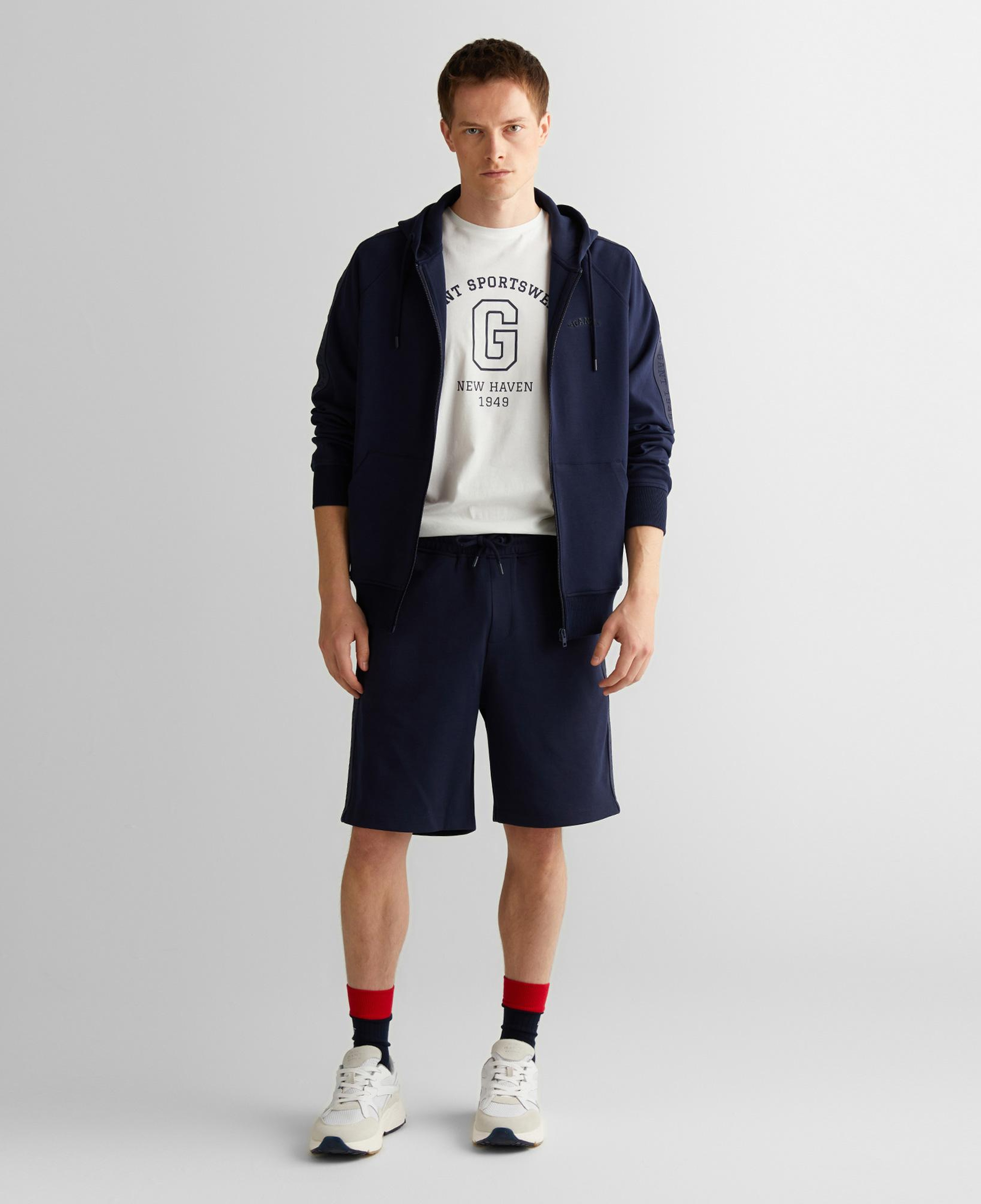 GANT Erkek Lacivert Regular Fit Kapüşonlu Sweatshirt