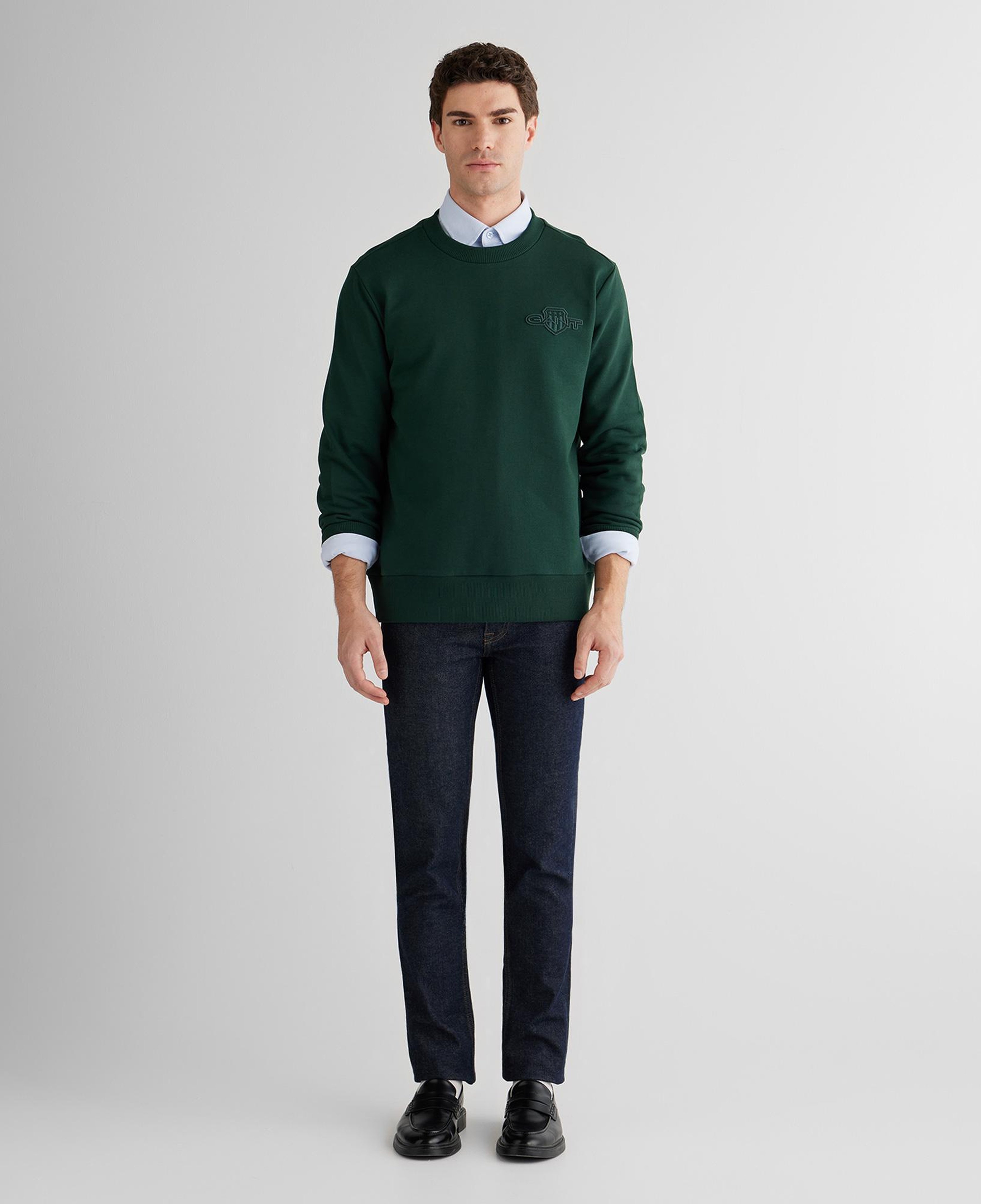GANT Erkek Yeşil Regular Fit Bisiklet Yaka Sweatshirt