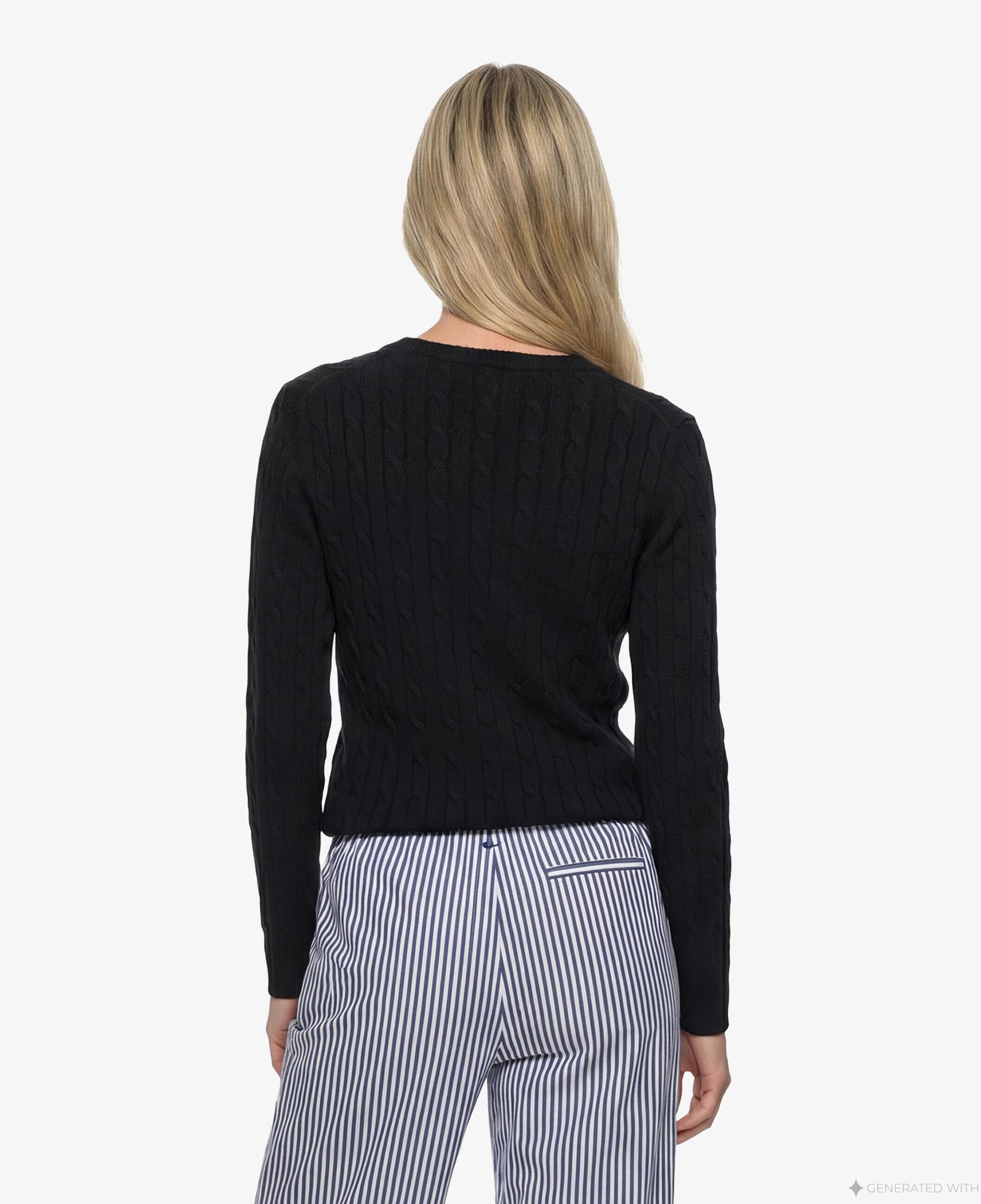 GANT Kadın Siyah Slim Fit V Yaka Kazak