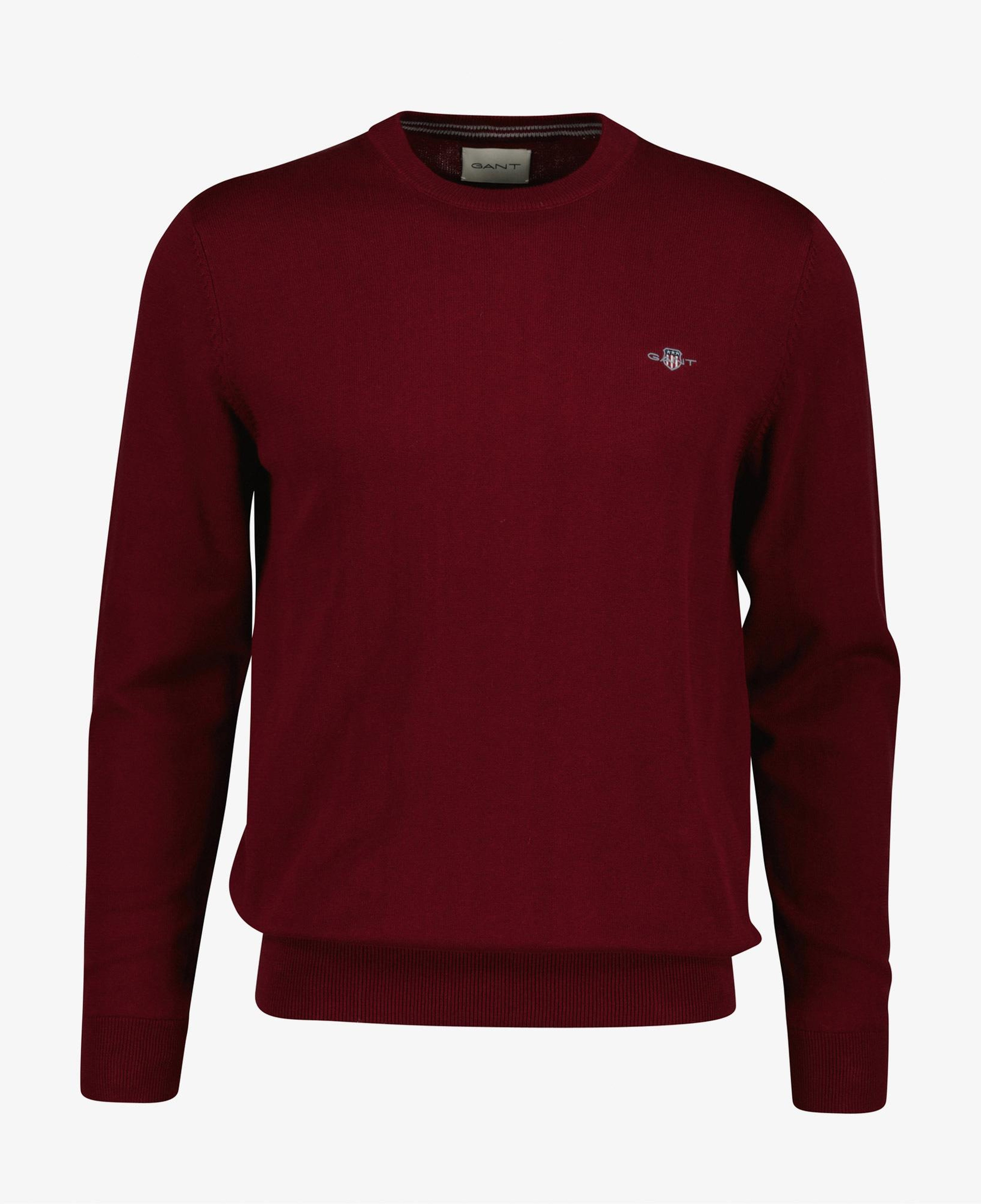 GANT Erkek Bordo Regular Fit Bisiklet Yaka Kazak