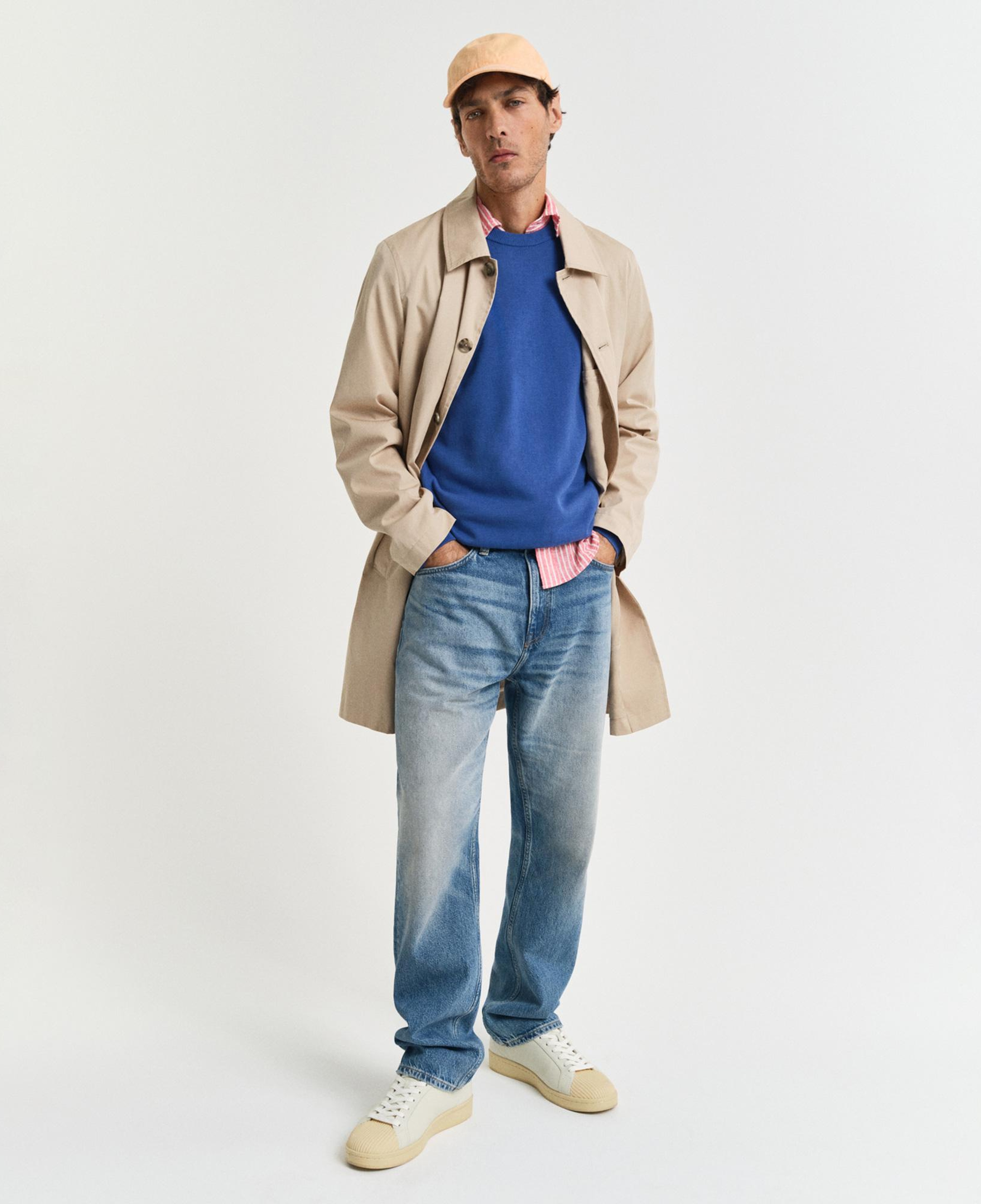 Gant Erkek Mavi Regular Fit Bisiklet Yaka Kazak