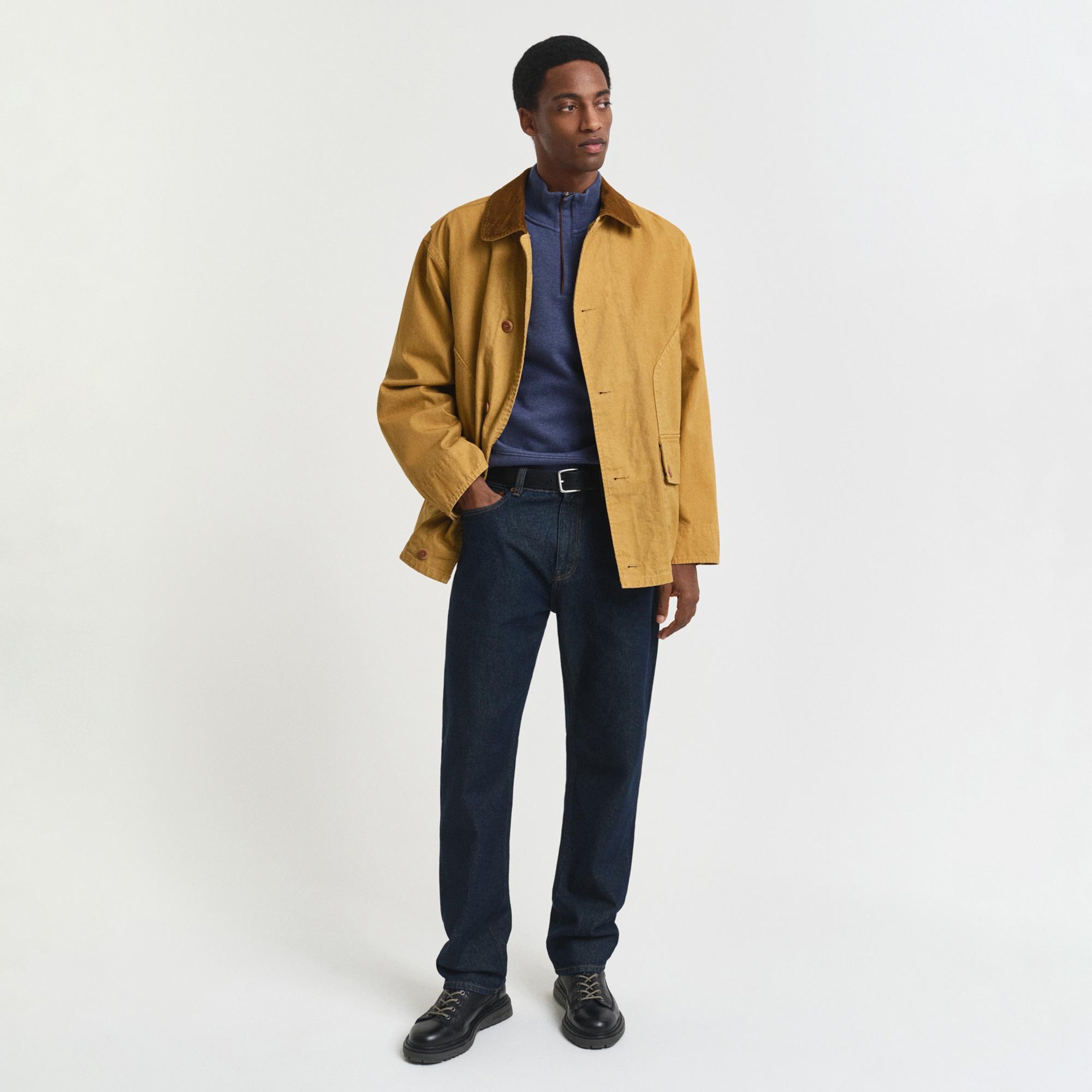 Gant Erkek Mavi Regular Fit Yarım Fermuarlı Sweatshirt