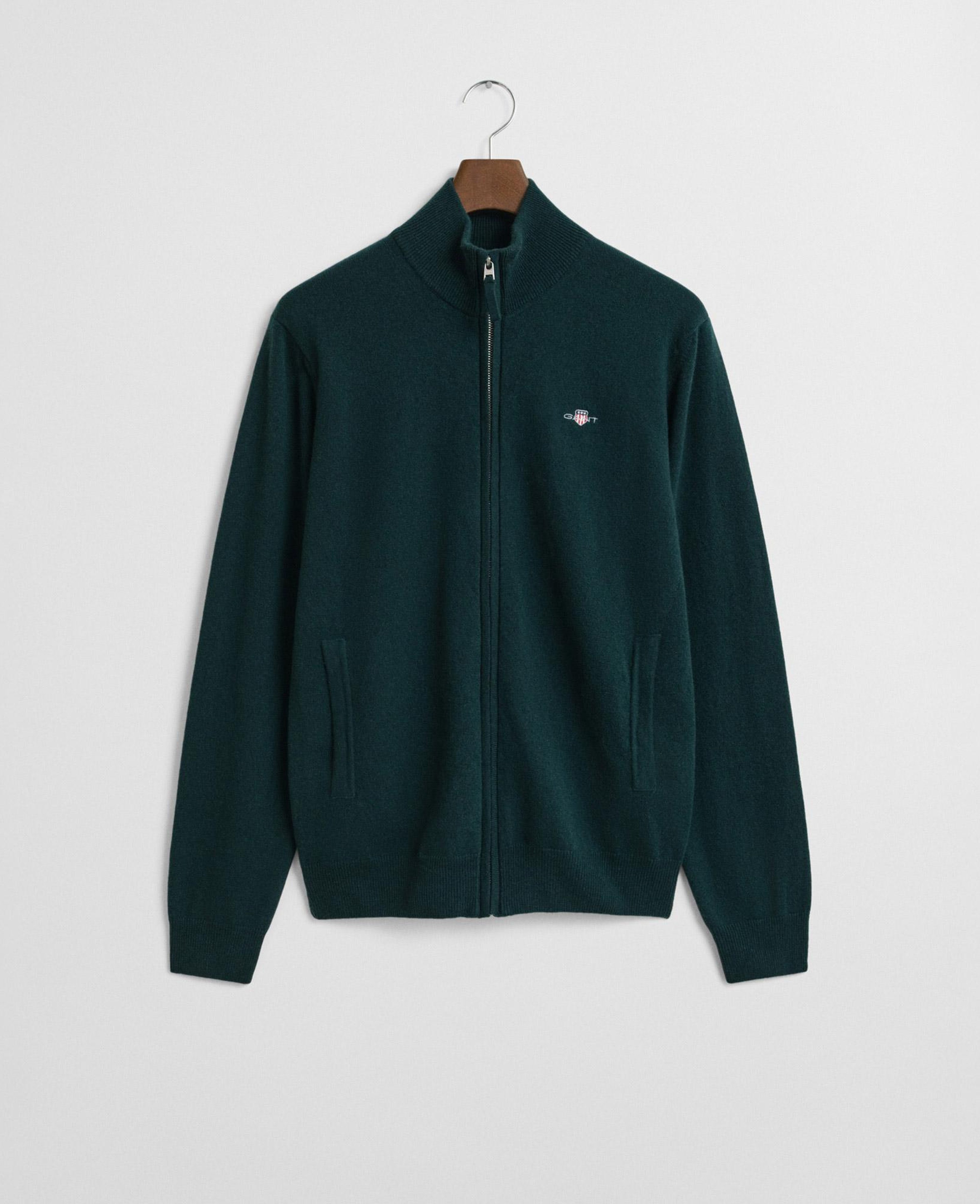 GANT Erkek Yeşil Regular Fit Yün Hırka