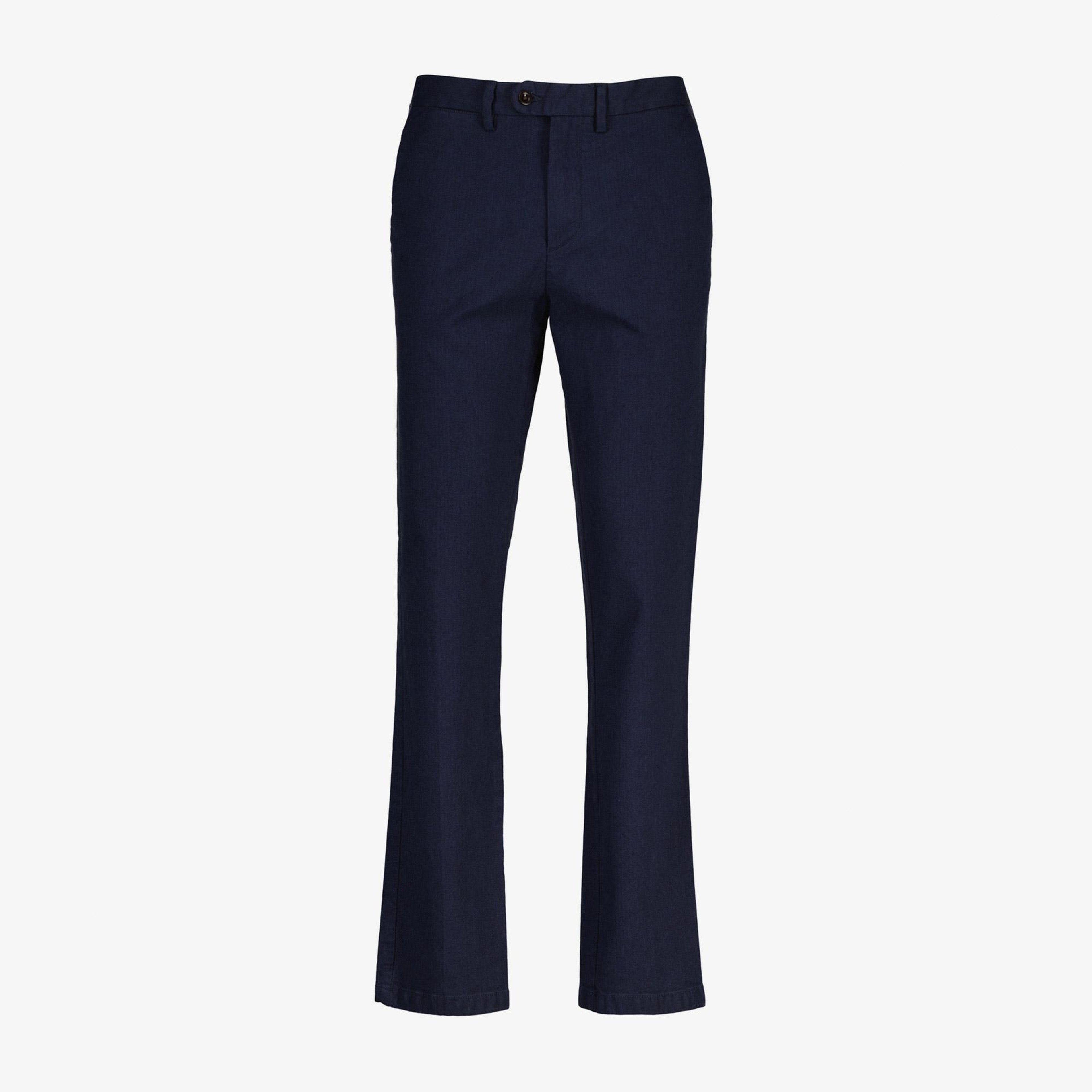 GANT Erkek Lacivert Slim Fit Casual Herringbone Pantolon