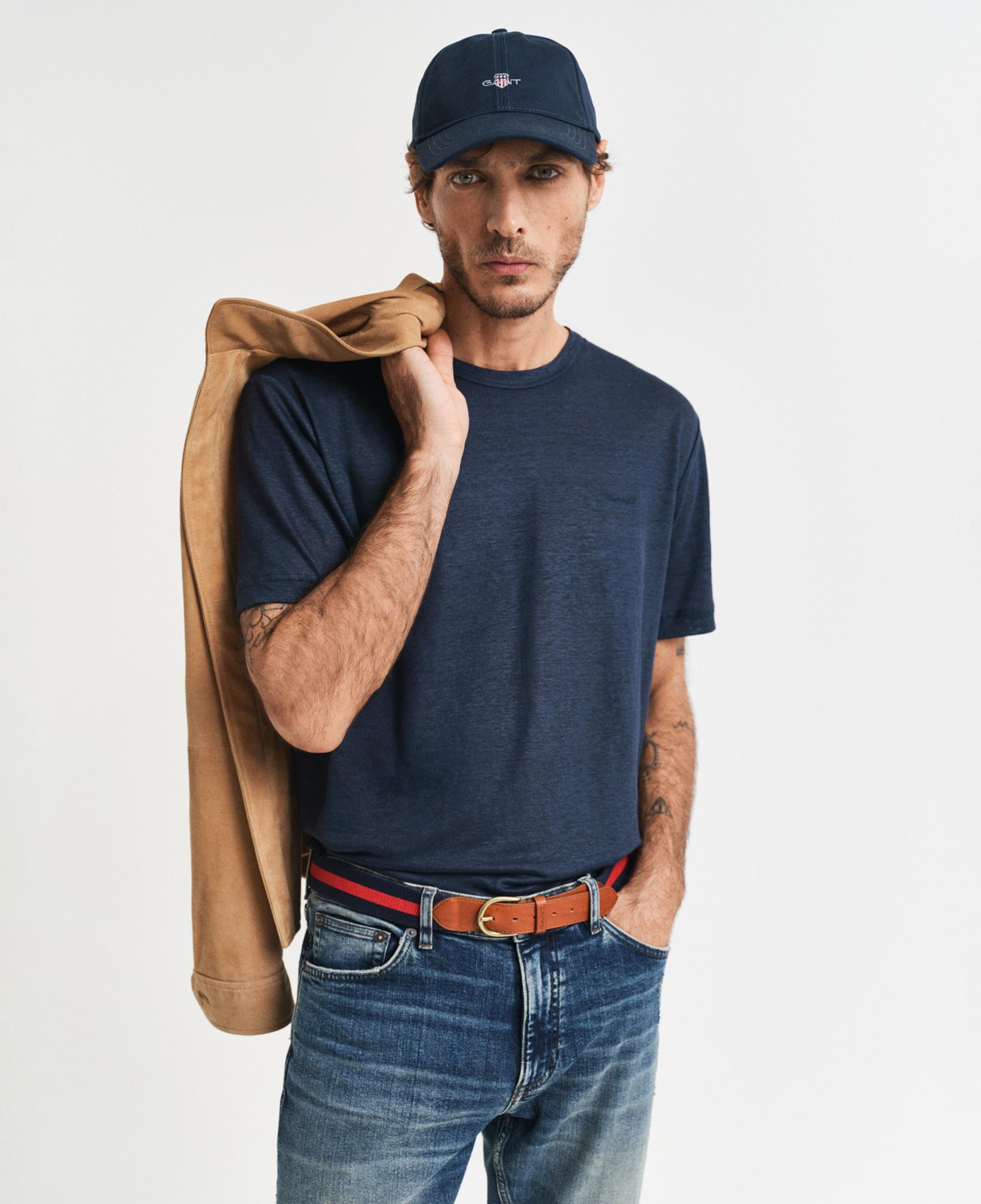 GANT Erkek Lacivert Regular Fit Bisiklet Yaka T-Shirt