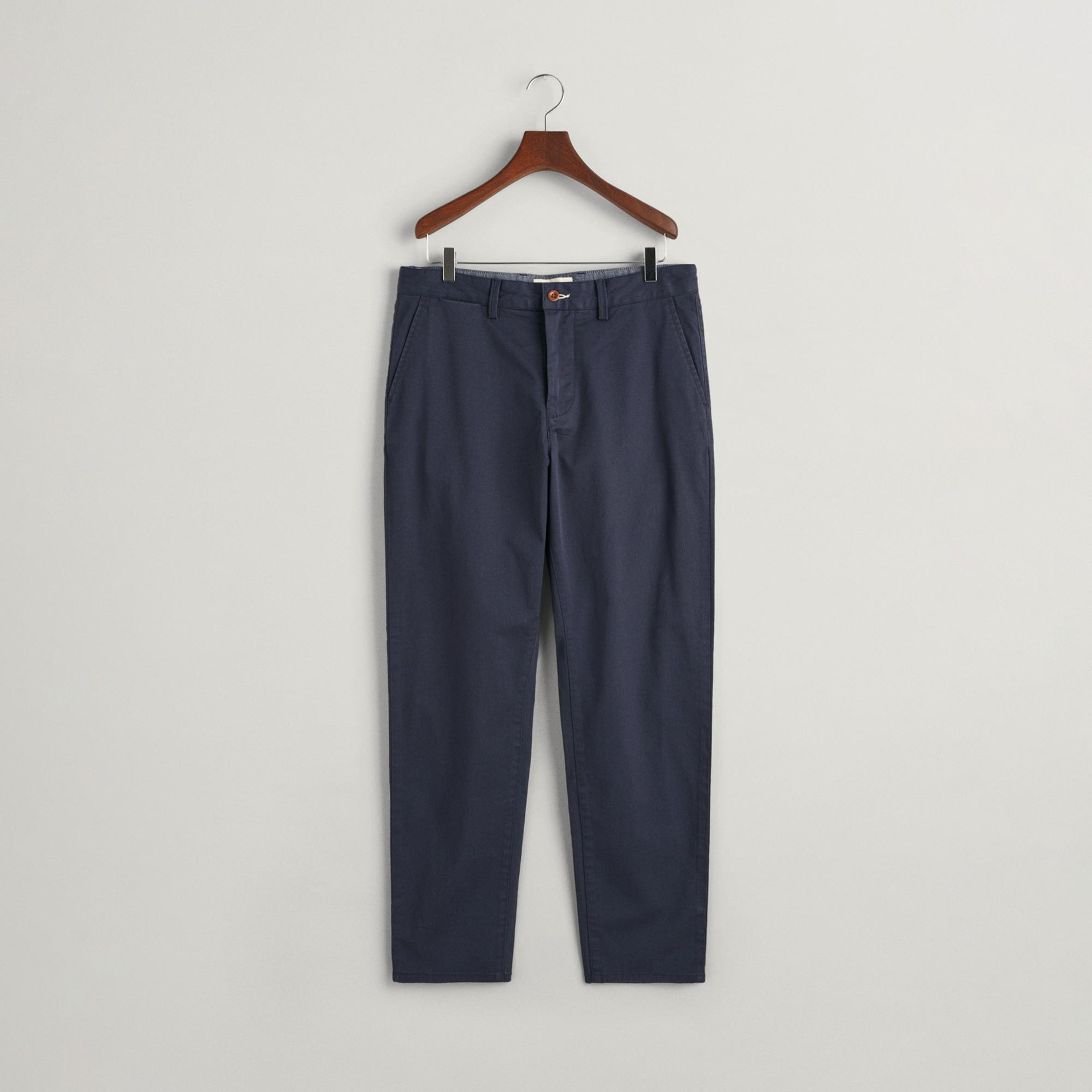 GANT Erkek Lacivert Regular Fit Chino Pantolon