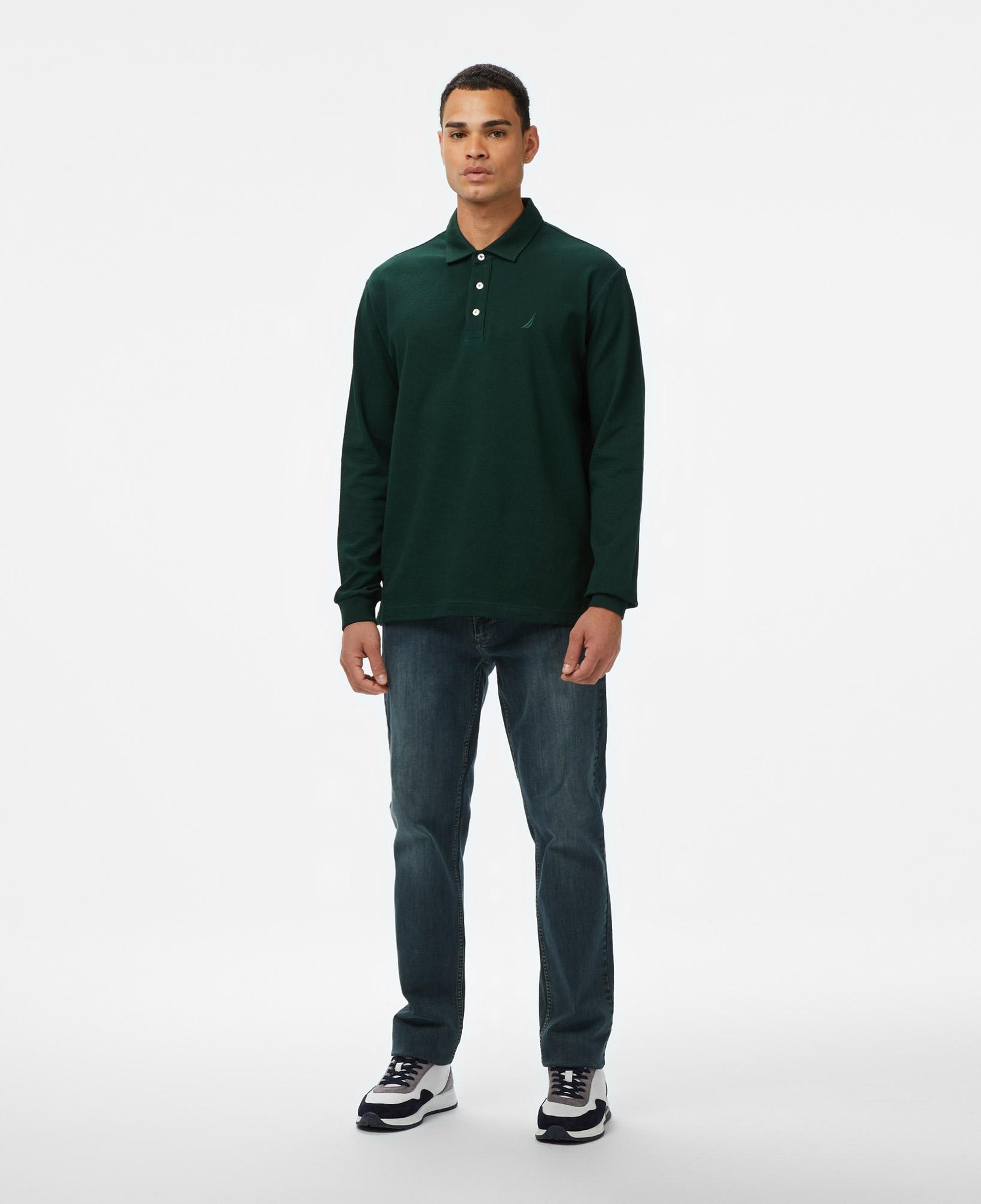 Nautica Erkek Yeşil Classic Fit Uzun Kollu Polo Yaka T-Shirt