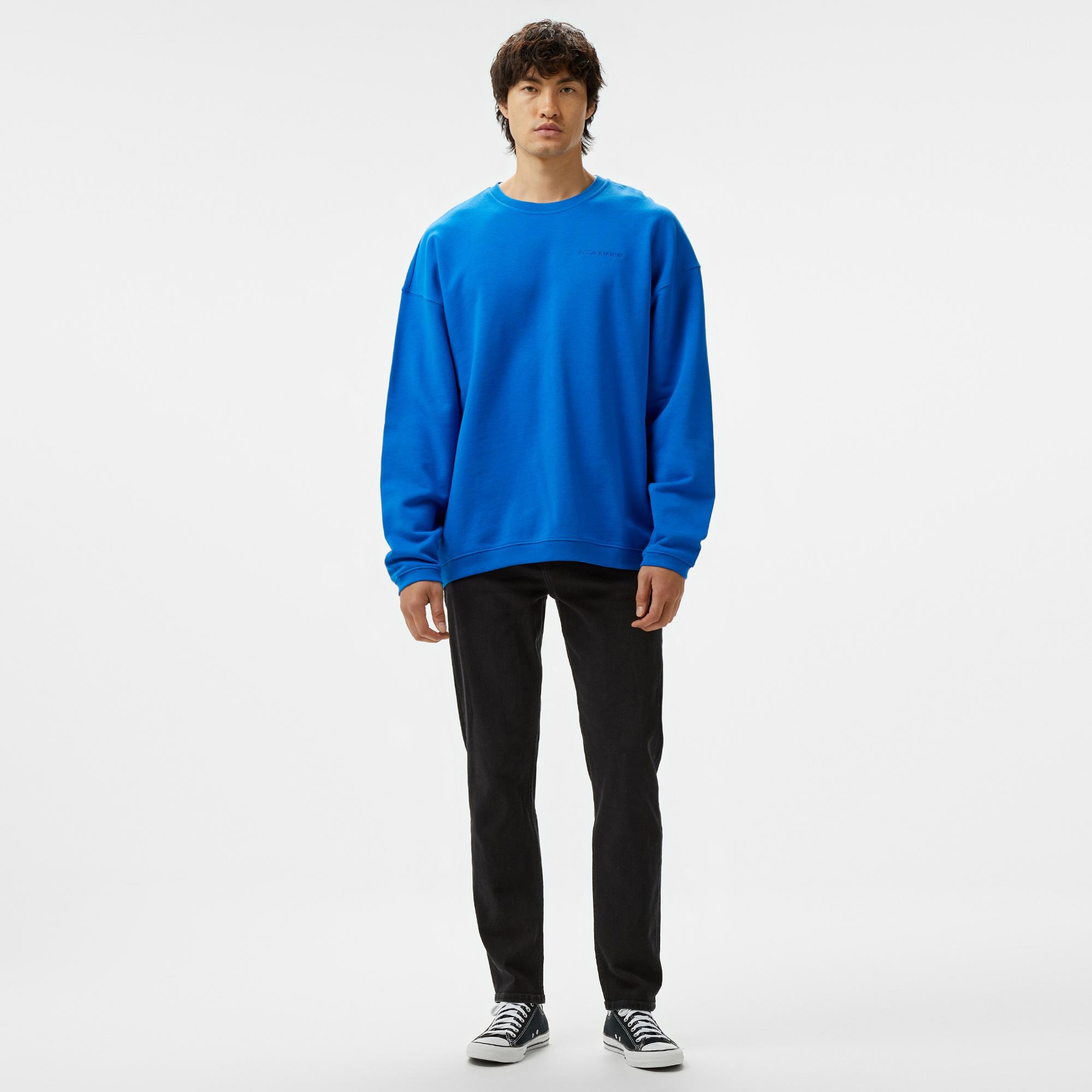 Les Benjamins Essential Erkek Mavi Sweatshirt