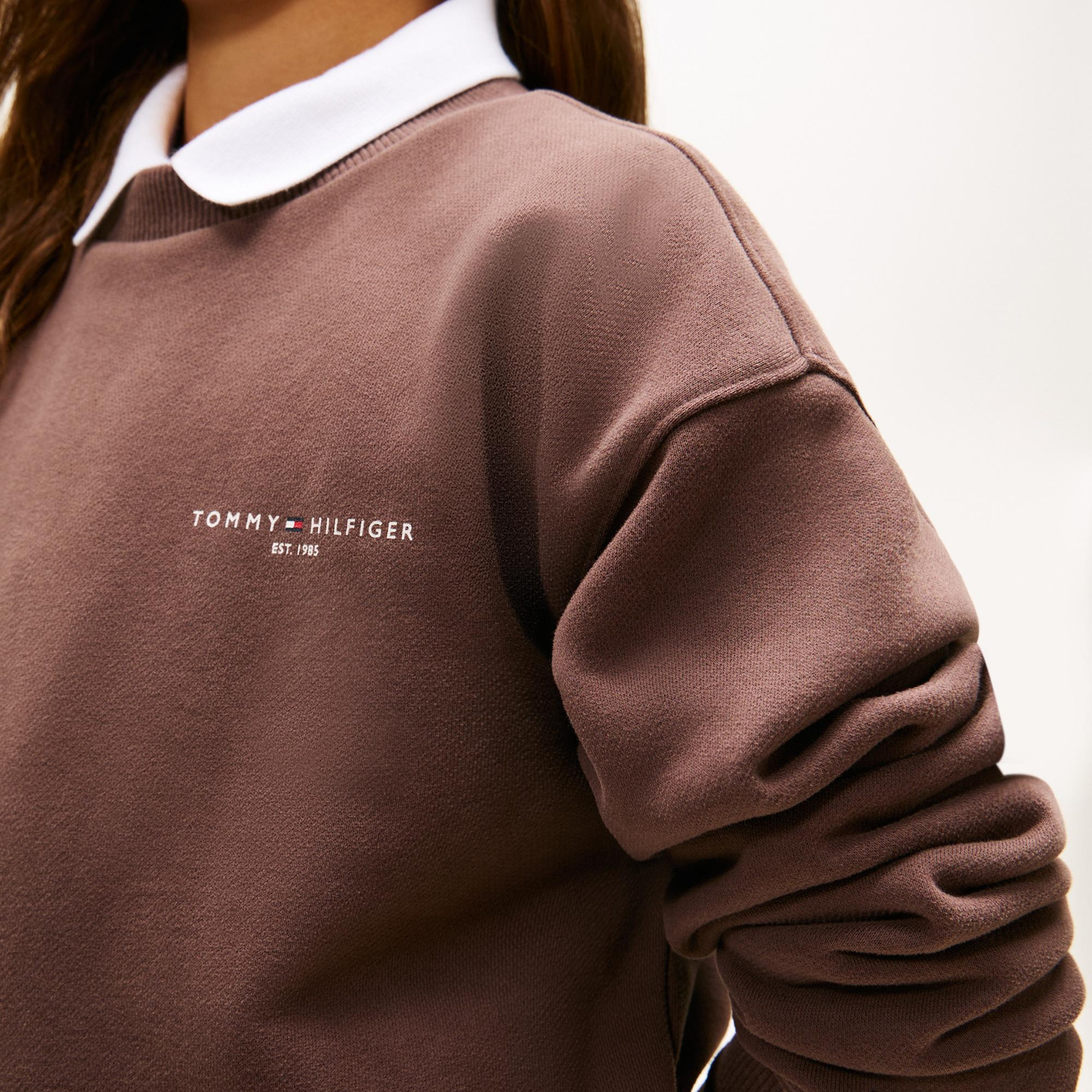 Tommy Hilfiger Mini Corp C-Neck Çocuk Kahverengi Sweatshirt