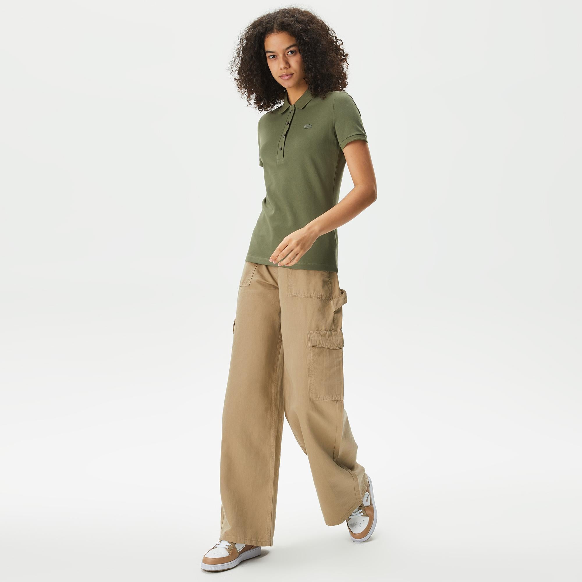Lacoste Loose Fit Kadın Bej Pantolon