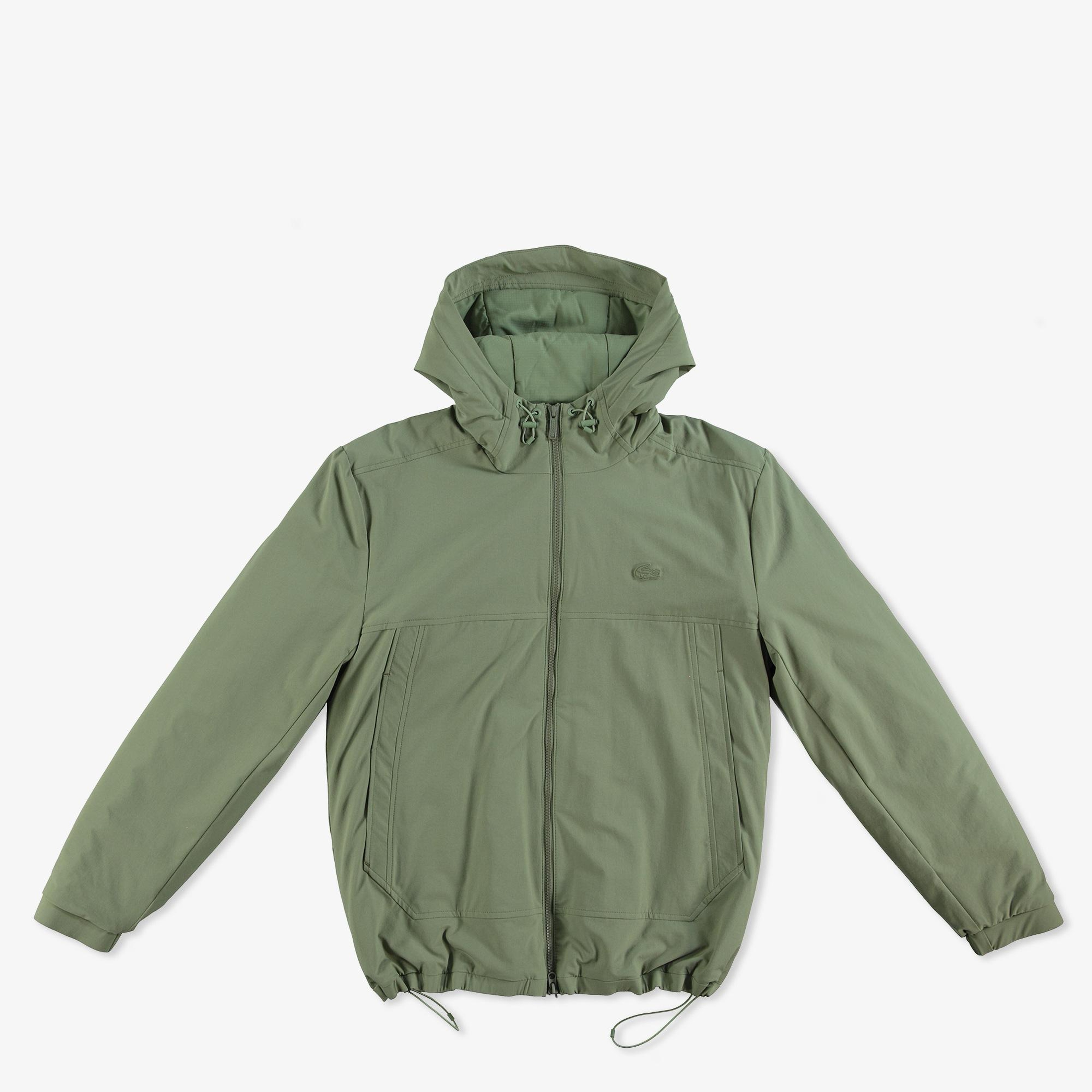 Lacoste Erkek Relaxed Fit Kapüşonlu Yeşil Yağmurluk
