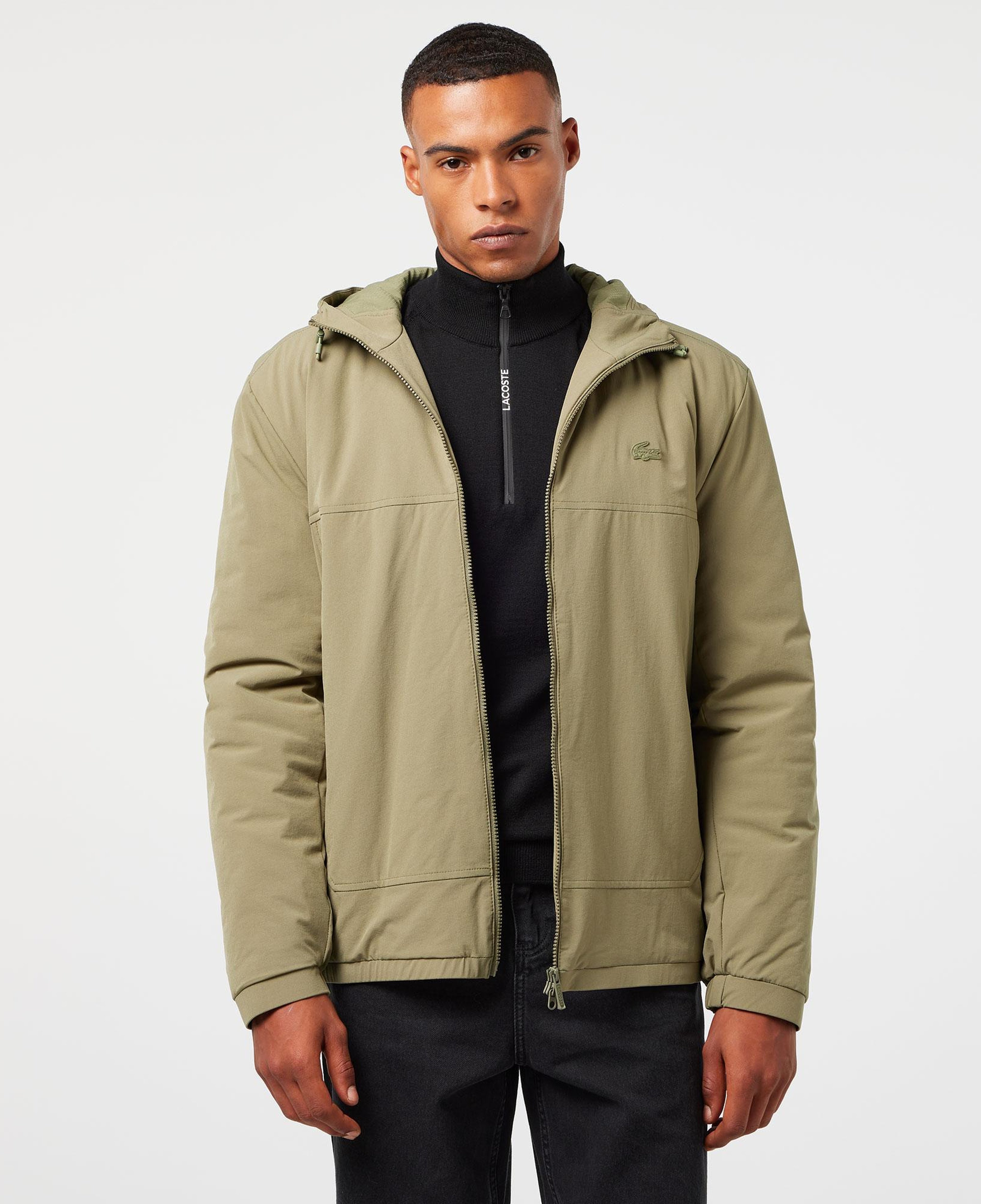Lacoste Erkek Relaxed Fit Kapüşonlu Yeşil Yağmurluk