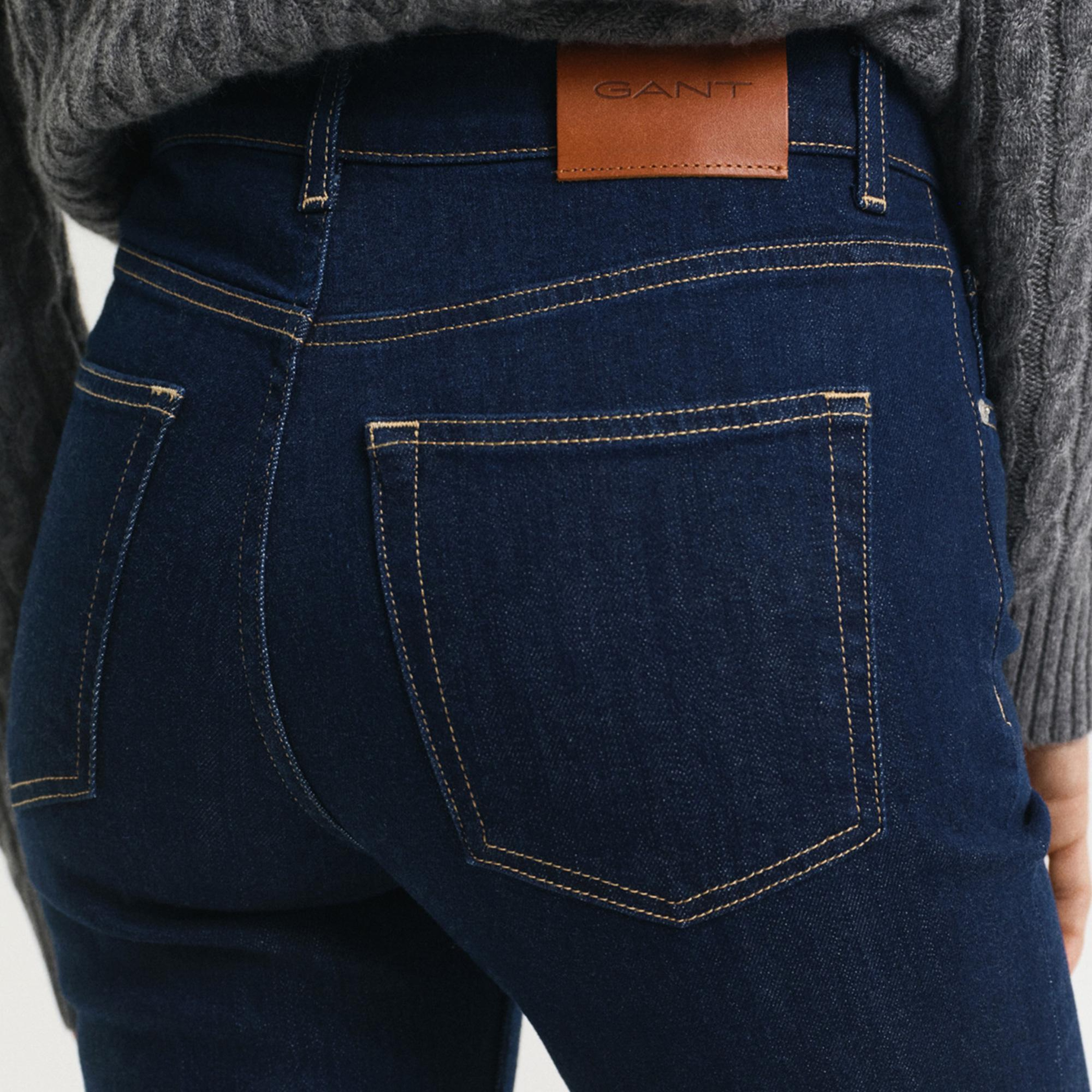 GANT Kadın Lacivert Slim Fit Flare Jean