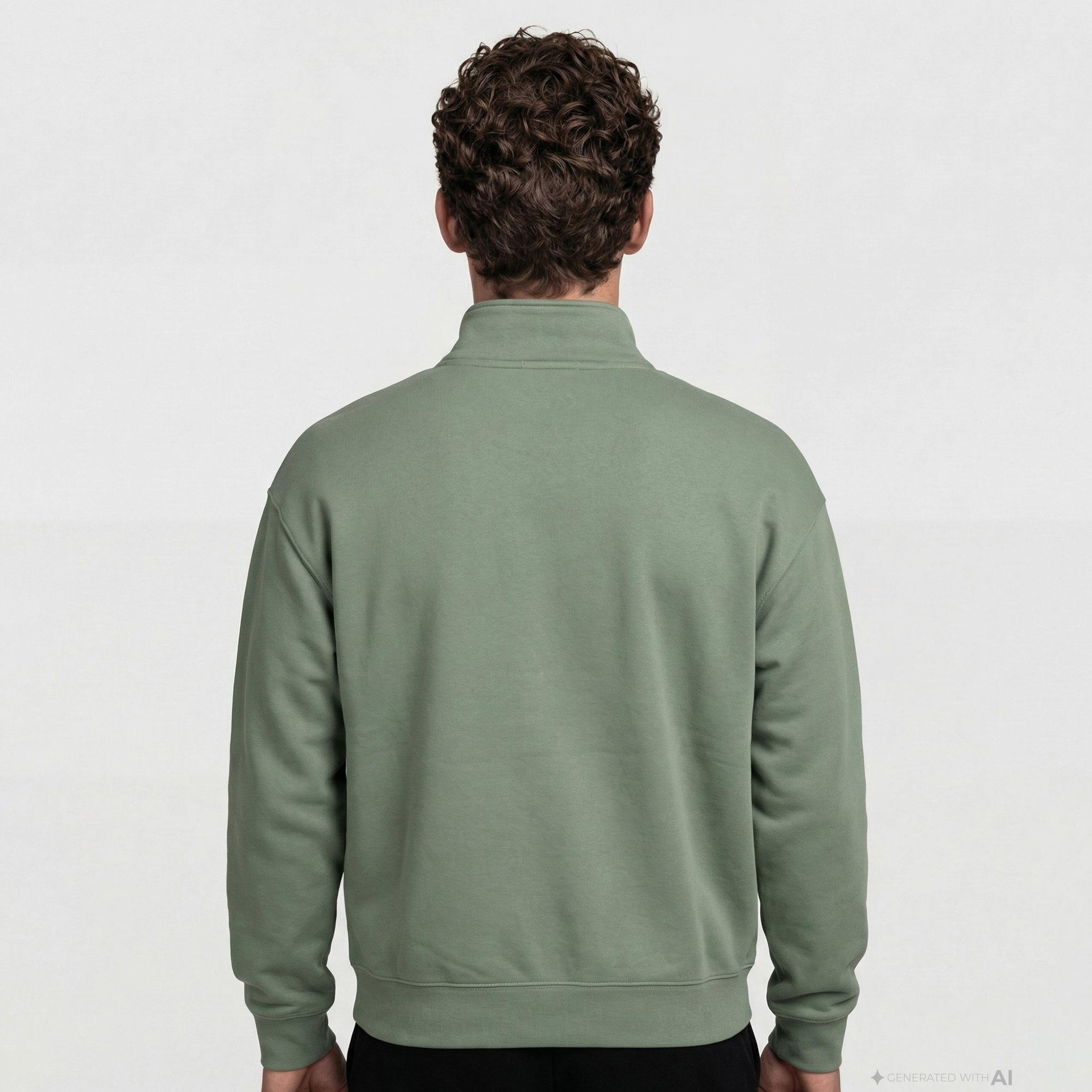 Lacoste Heavy Fleece Zipper Neck Unisex Yeşil Sweatshirt