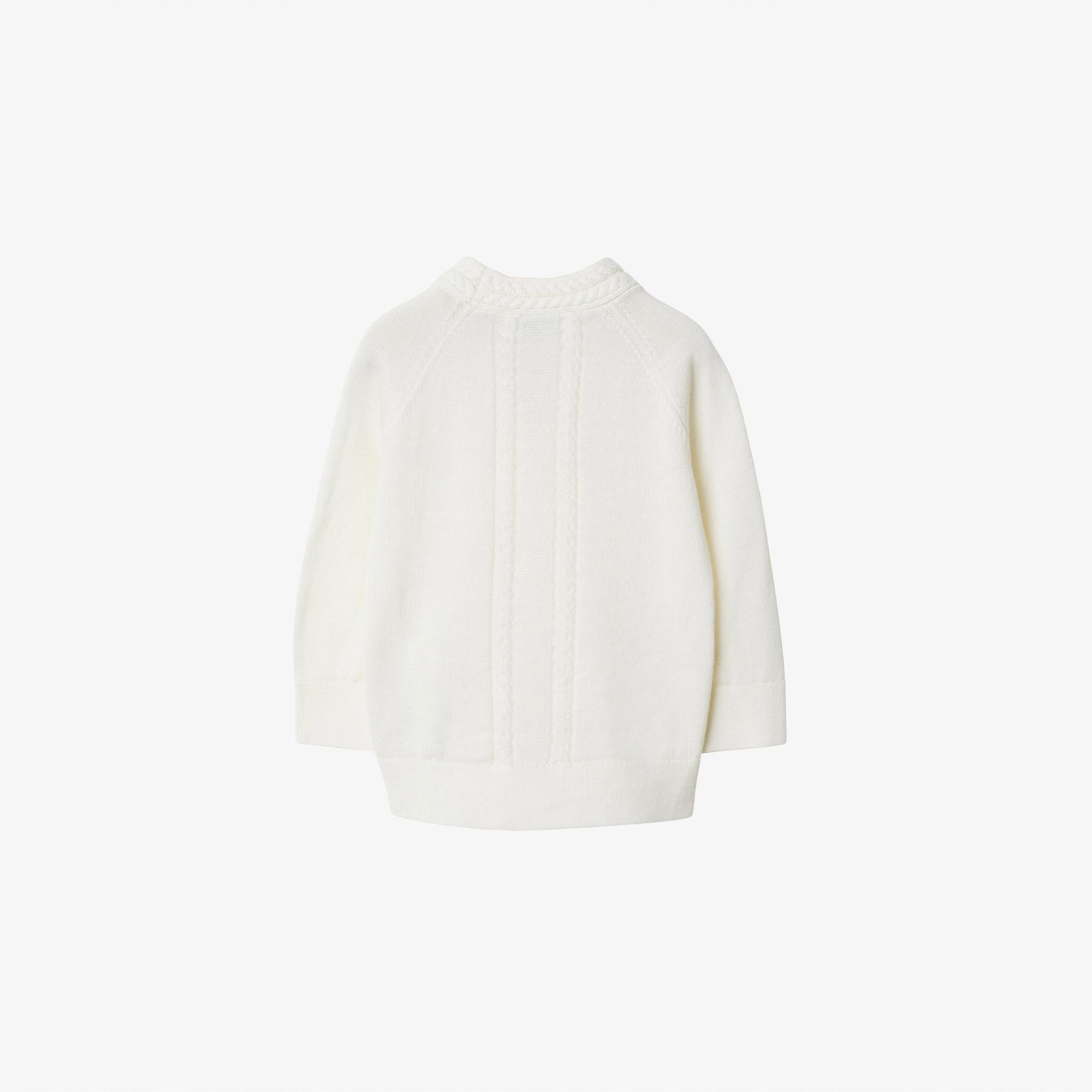Burberry Yün Çocuk Beyaz Hırka