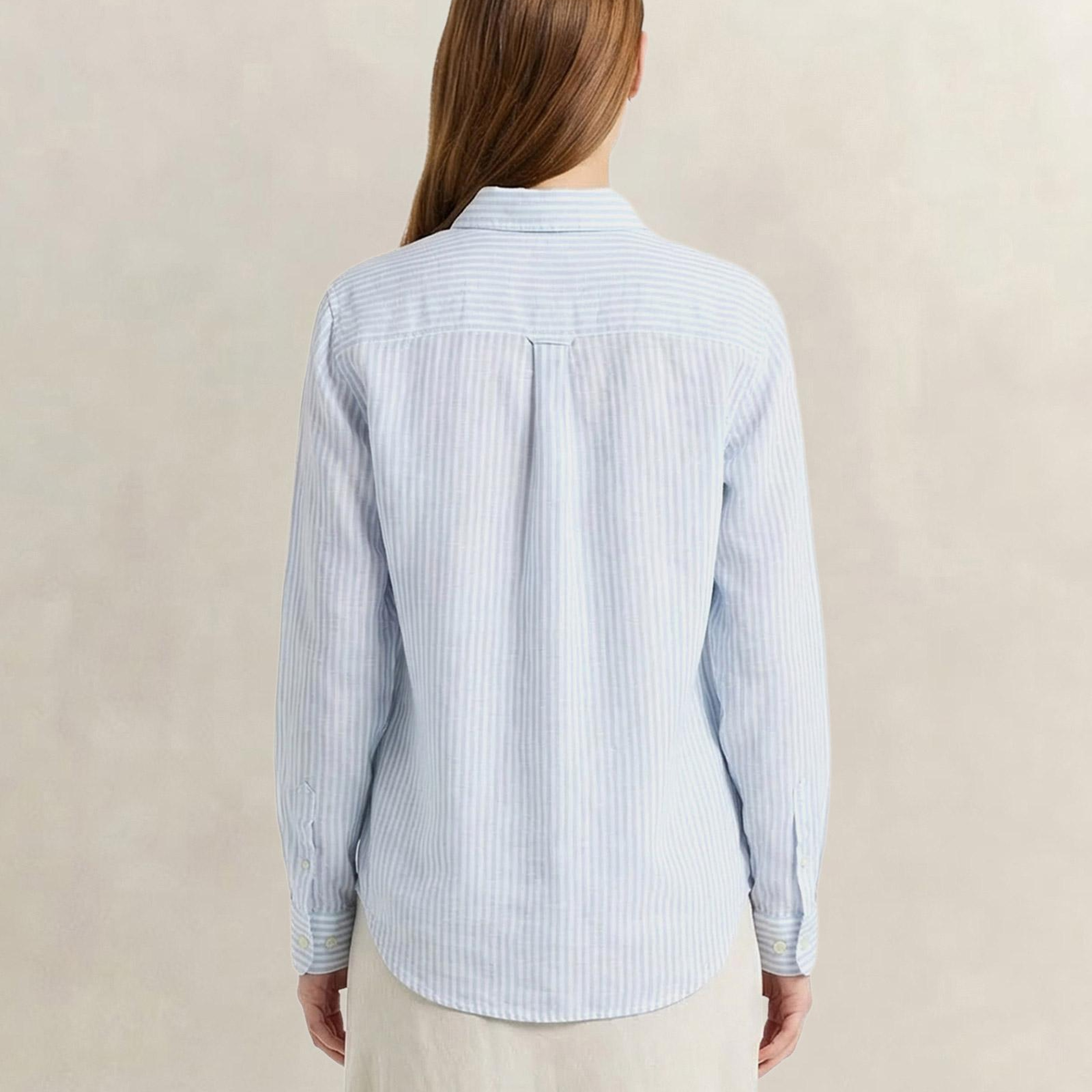 GANT Kadın Mavi Regular Fit Çizgili Gömlek