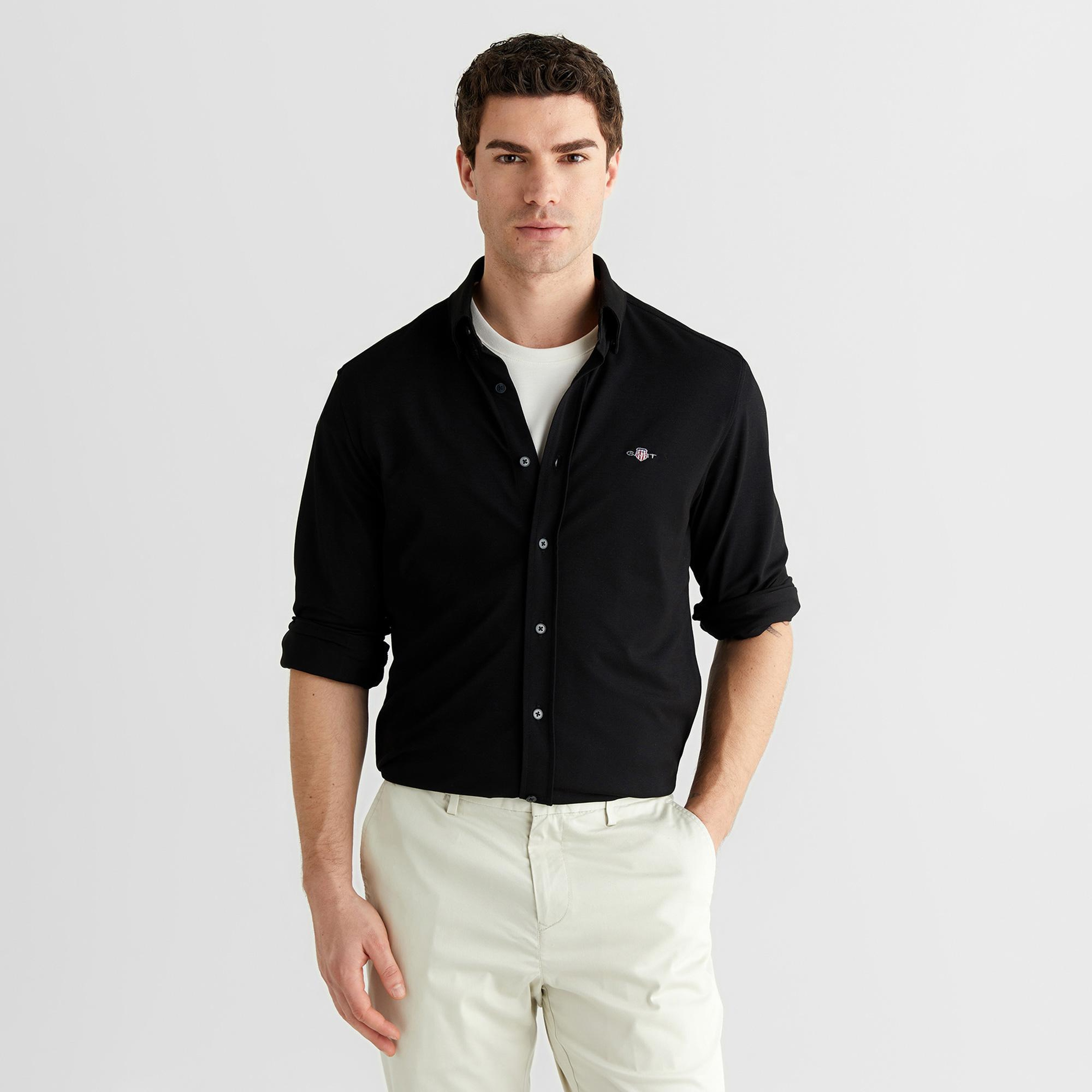 GANT Erkek Siyah Regular Fit Gömlek