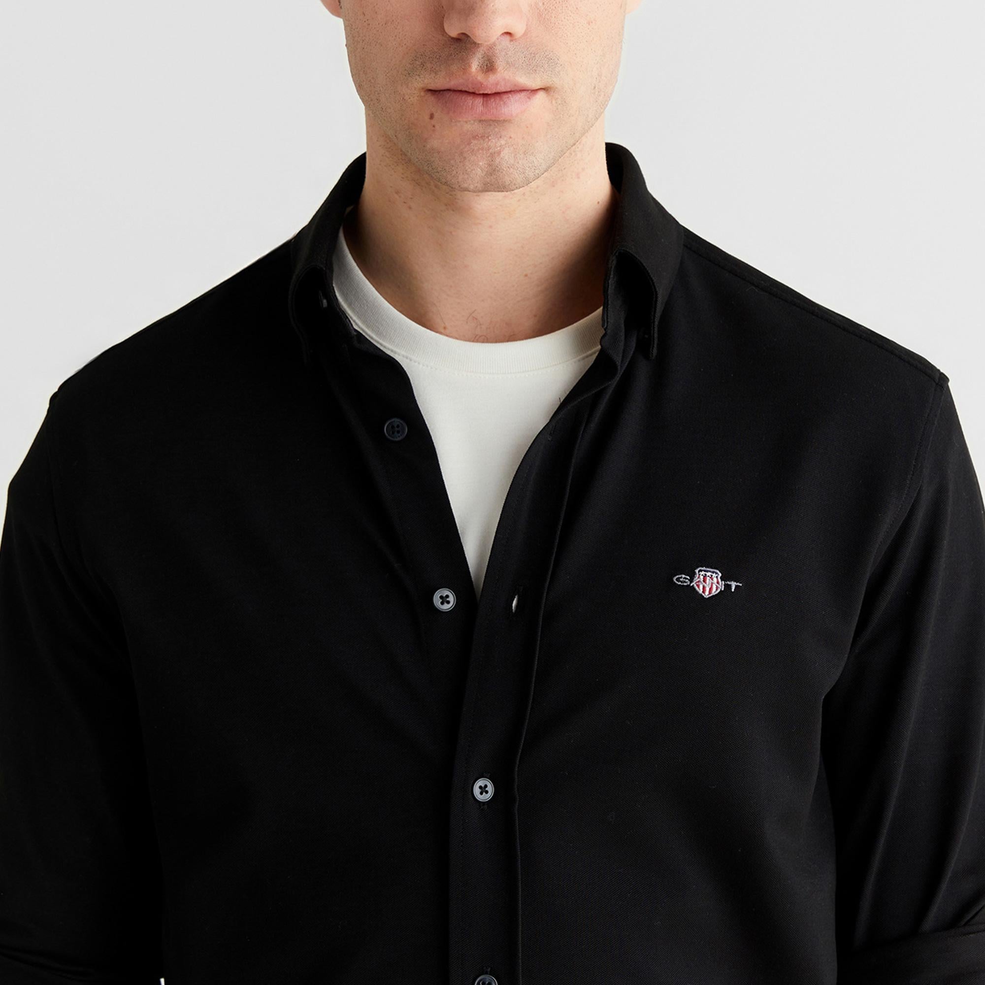 GANT Erkek Siyah Regular Fit Gömlek