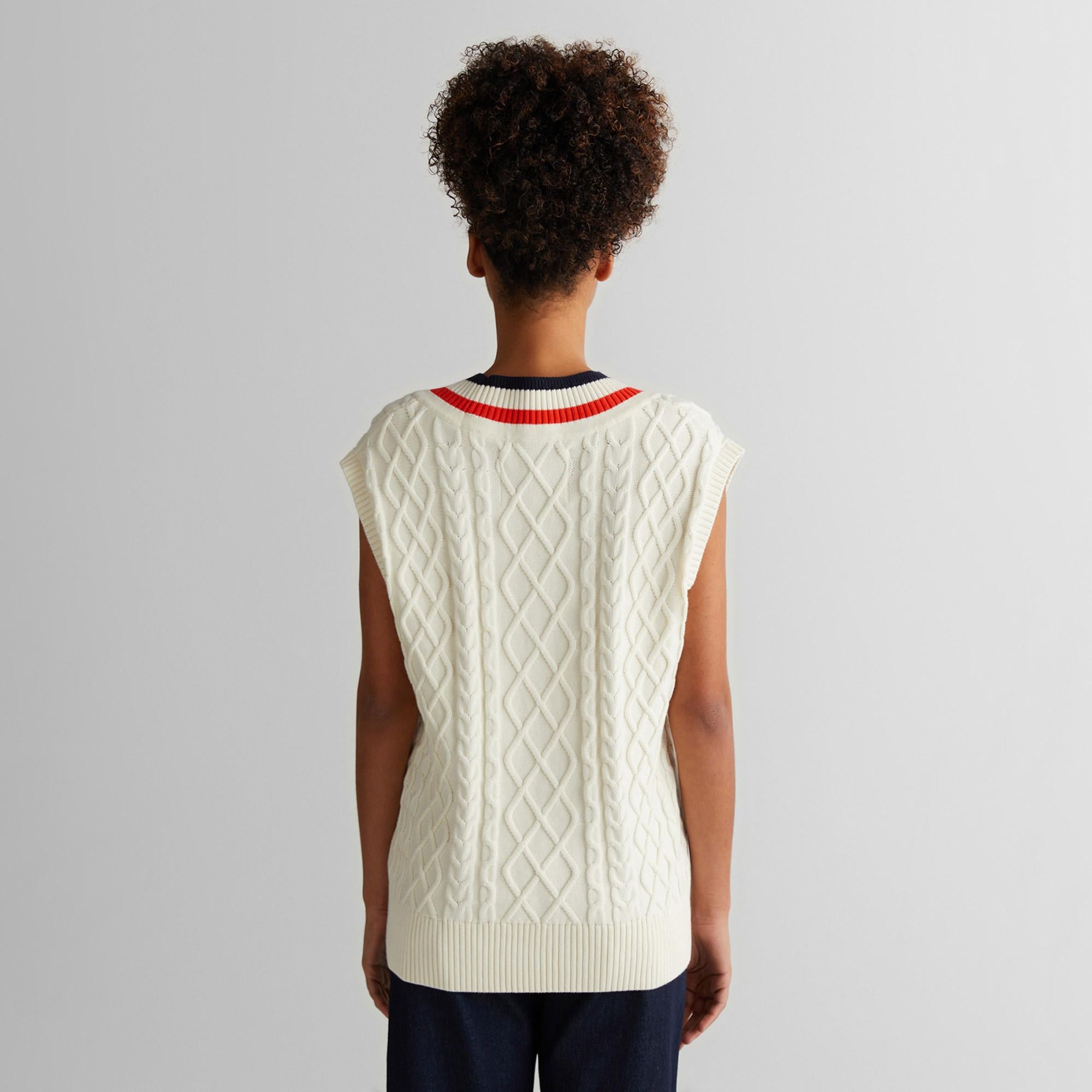 GANT Kadın Krem Relaxed Fit V Yaka Triko