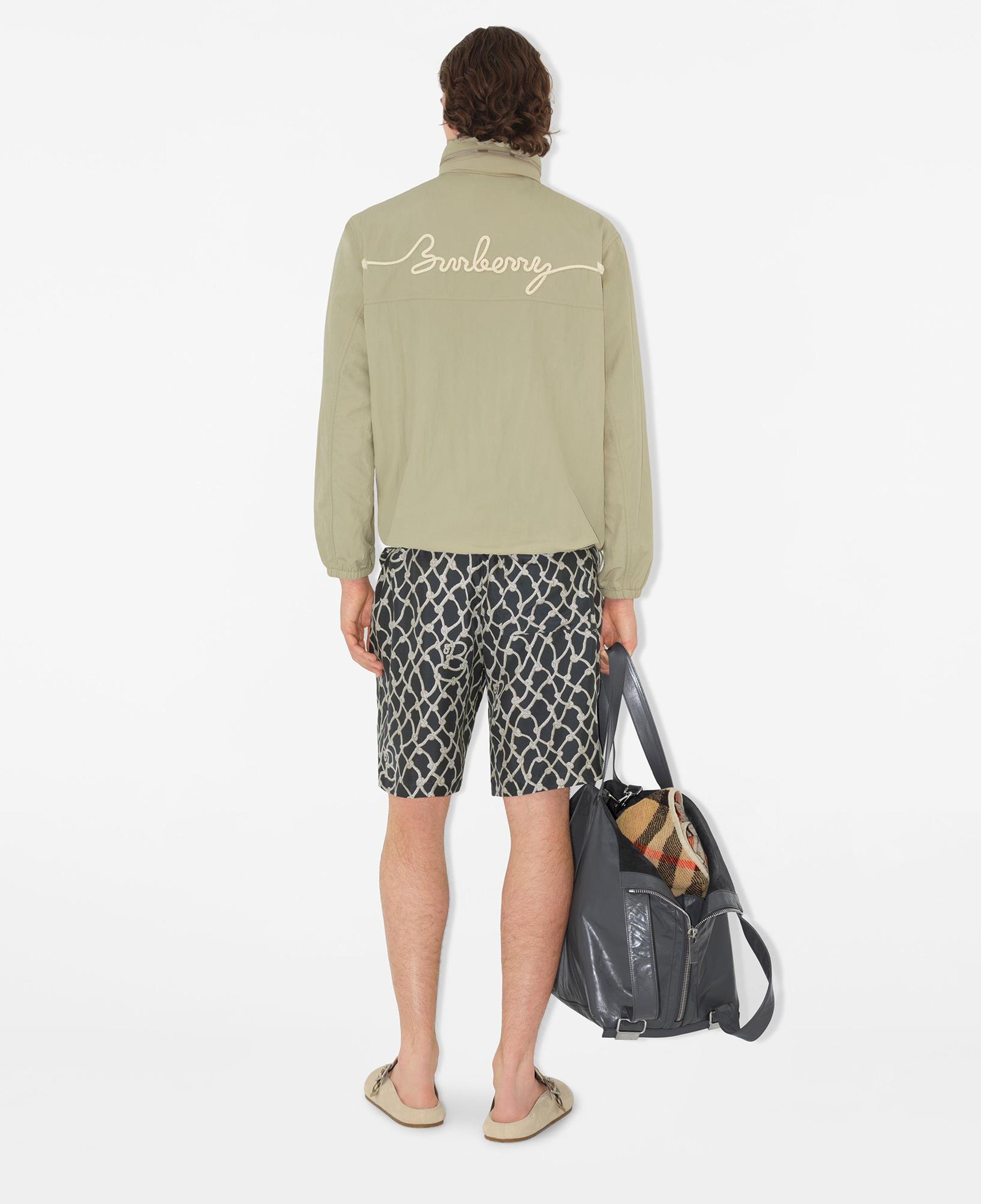 Burberry Tec Knot Logo Nylon Erkek Haki Mont