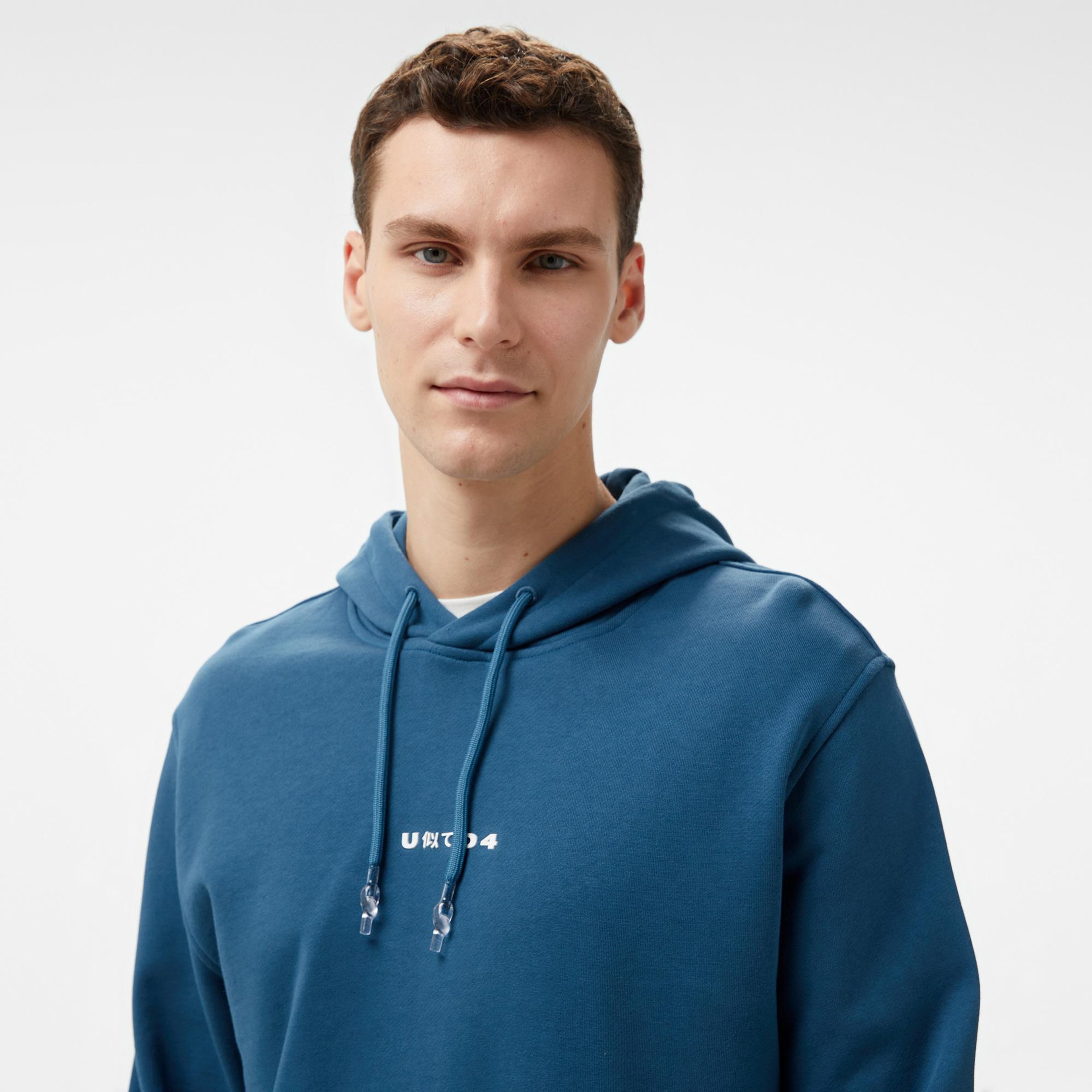 UNITED4 1.0 Essentials Erkek Mavi Hoodie