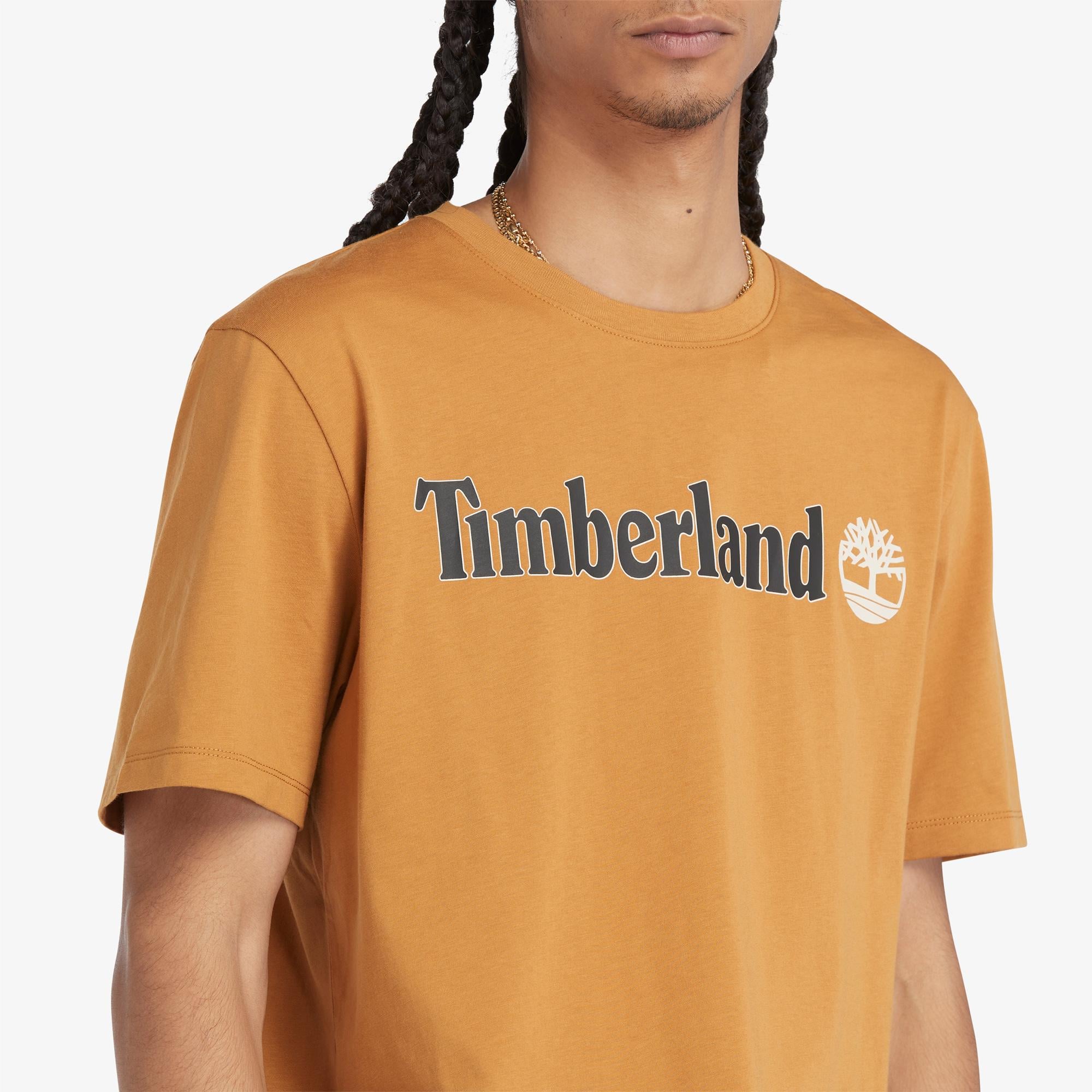 Timberland Kennebec River Linear Logo Short Sleeve Erkek Kahverengi T-Shirt