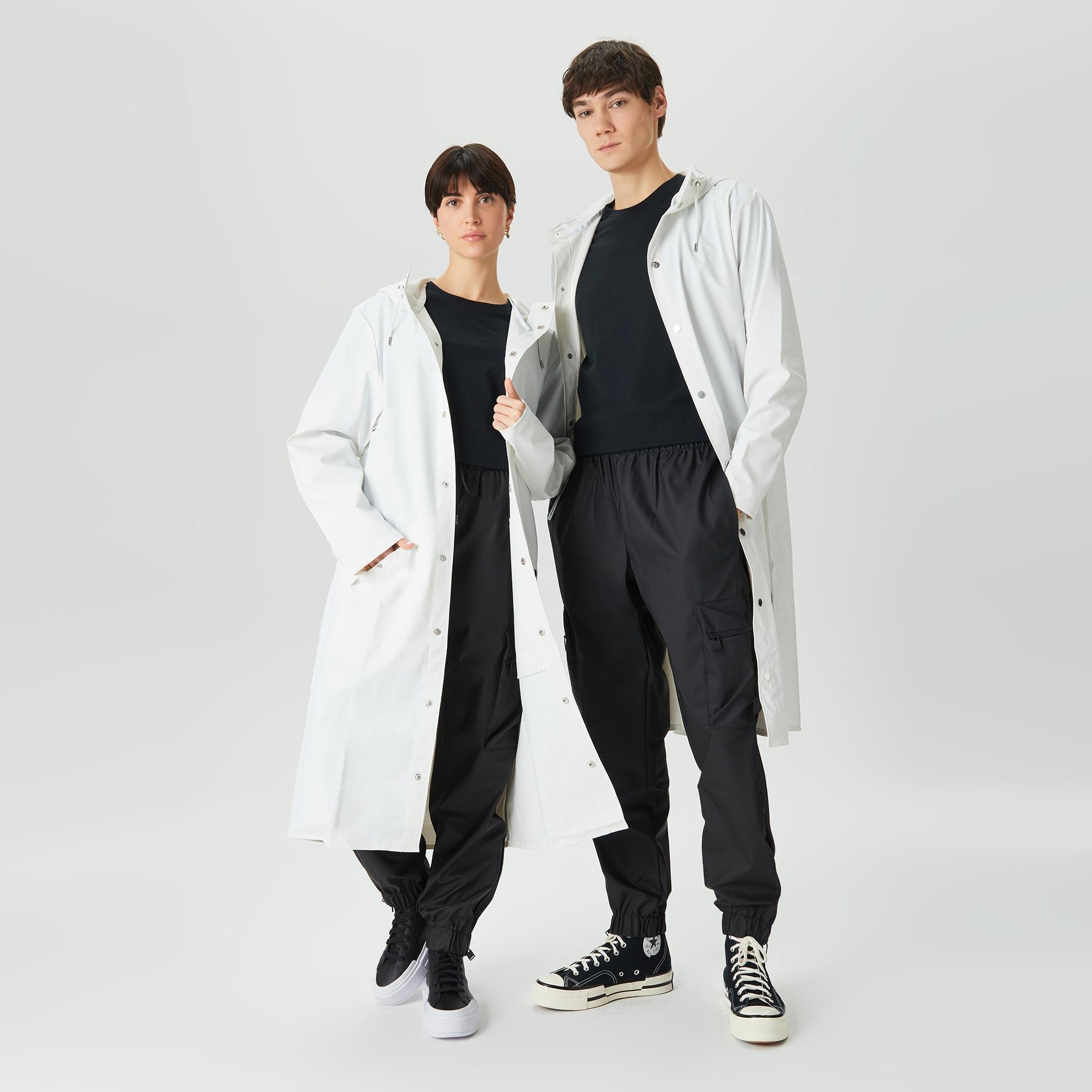 Rains Longer Unisex Beyaz Yağmurluk