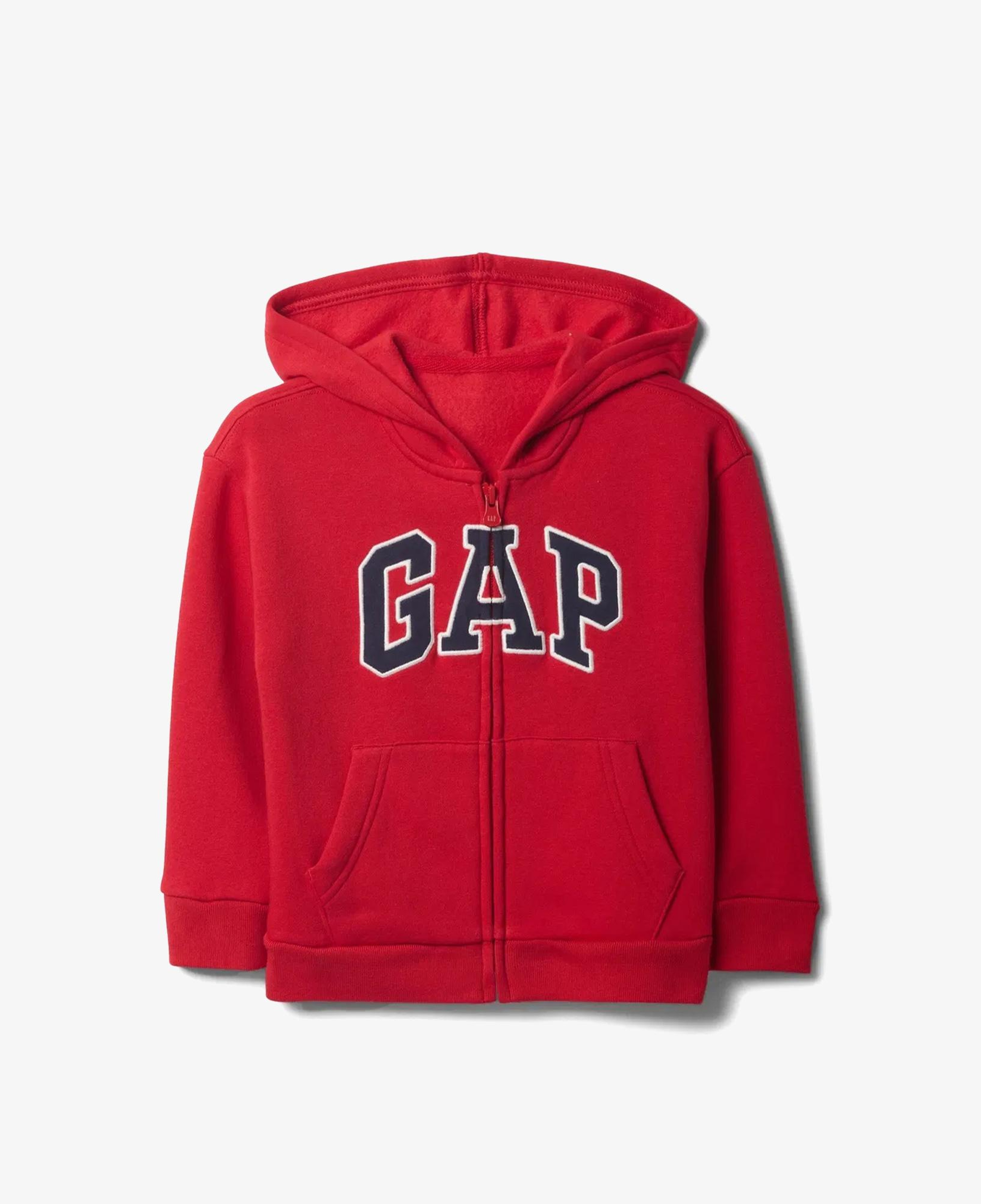 Gap Relaxed Logo Fermuarlı Çocuk Kırmızı Sweatshirt