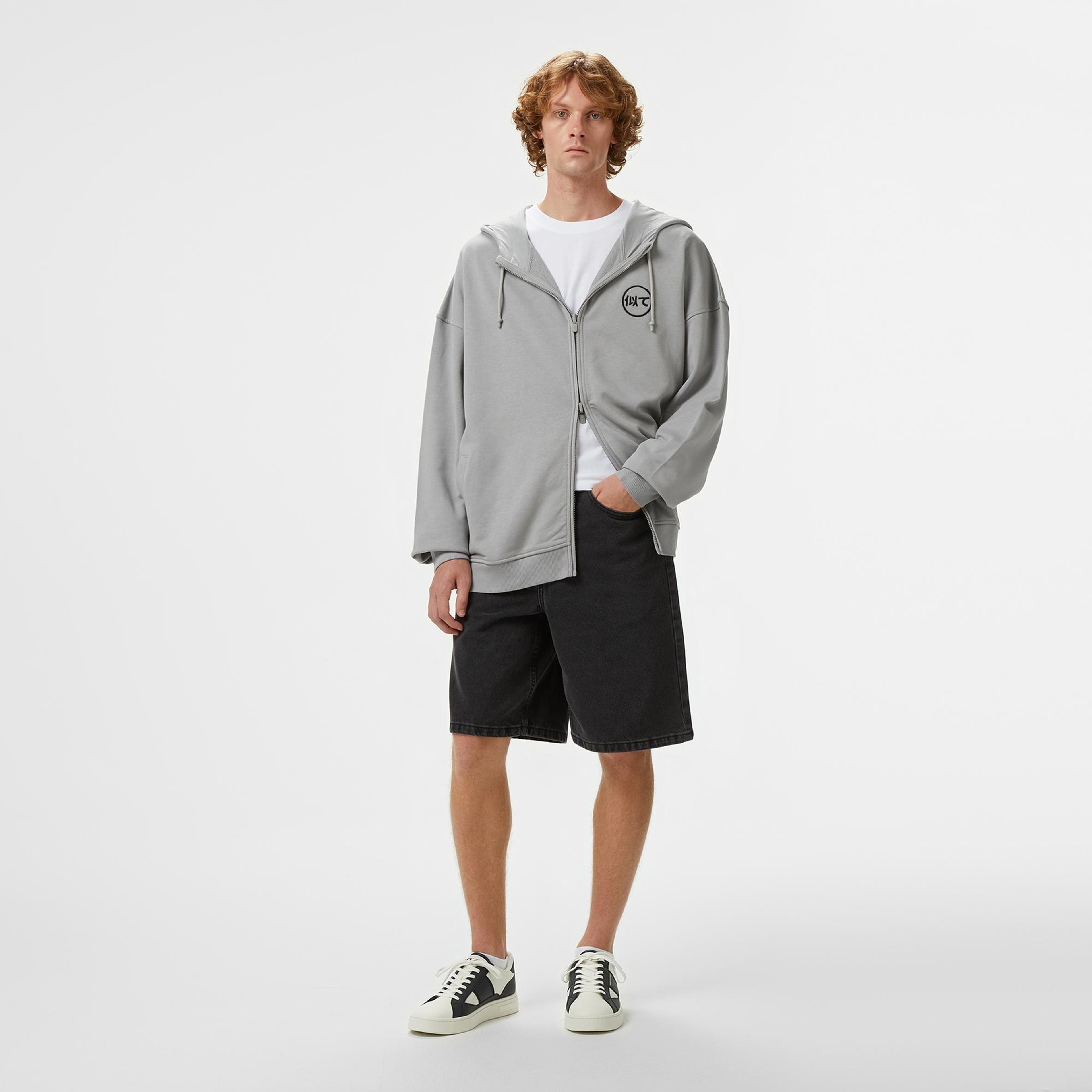 UNITED4 Erkek Gri Oversize Sweatshirt