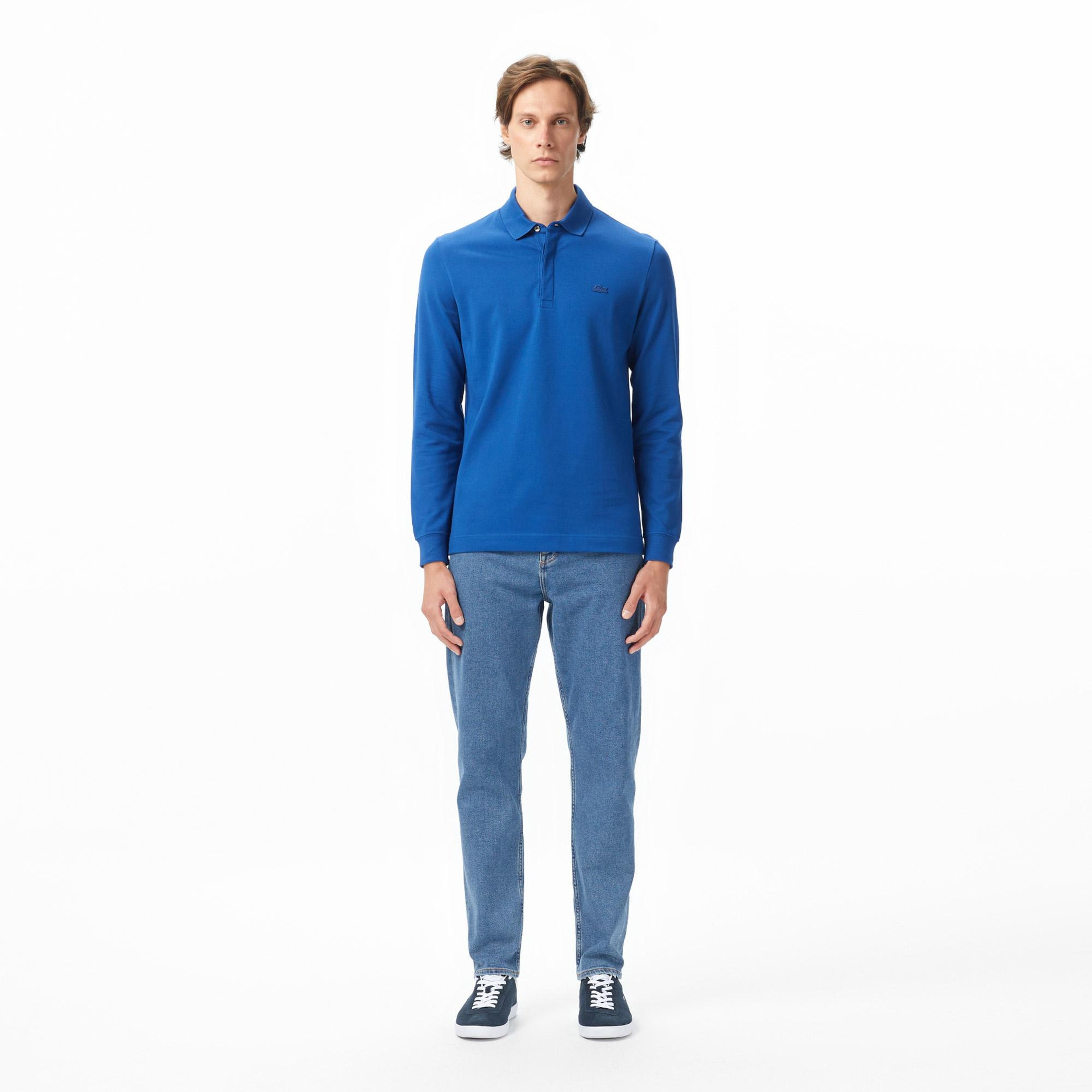 Lacoste Paris Erkek Regular Fit Uzun Kollu Koyu Mavi Polo