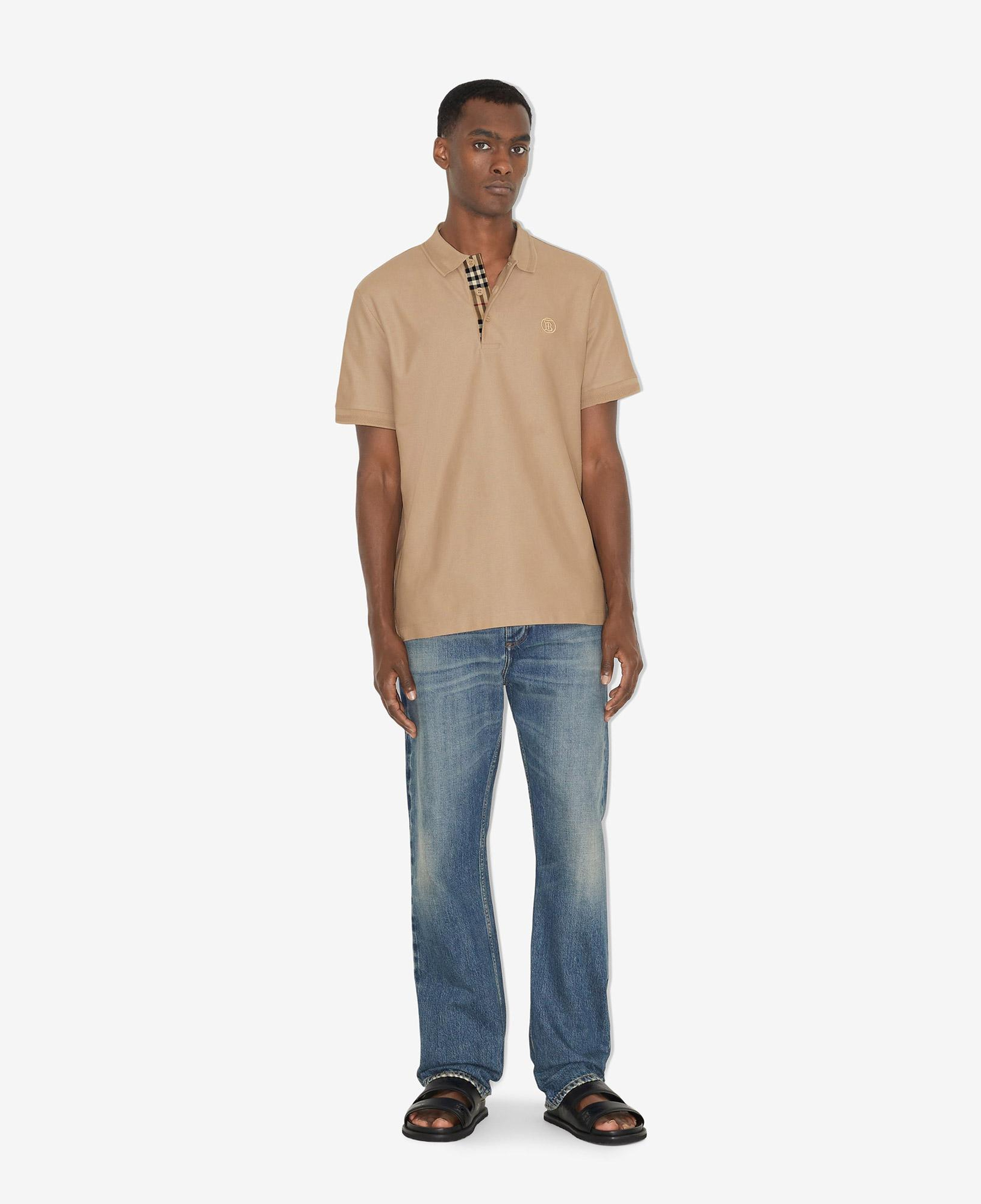 Burberry Eddie Cotton Erkek Bej Polo