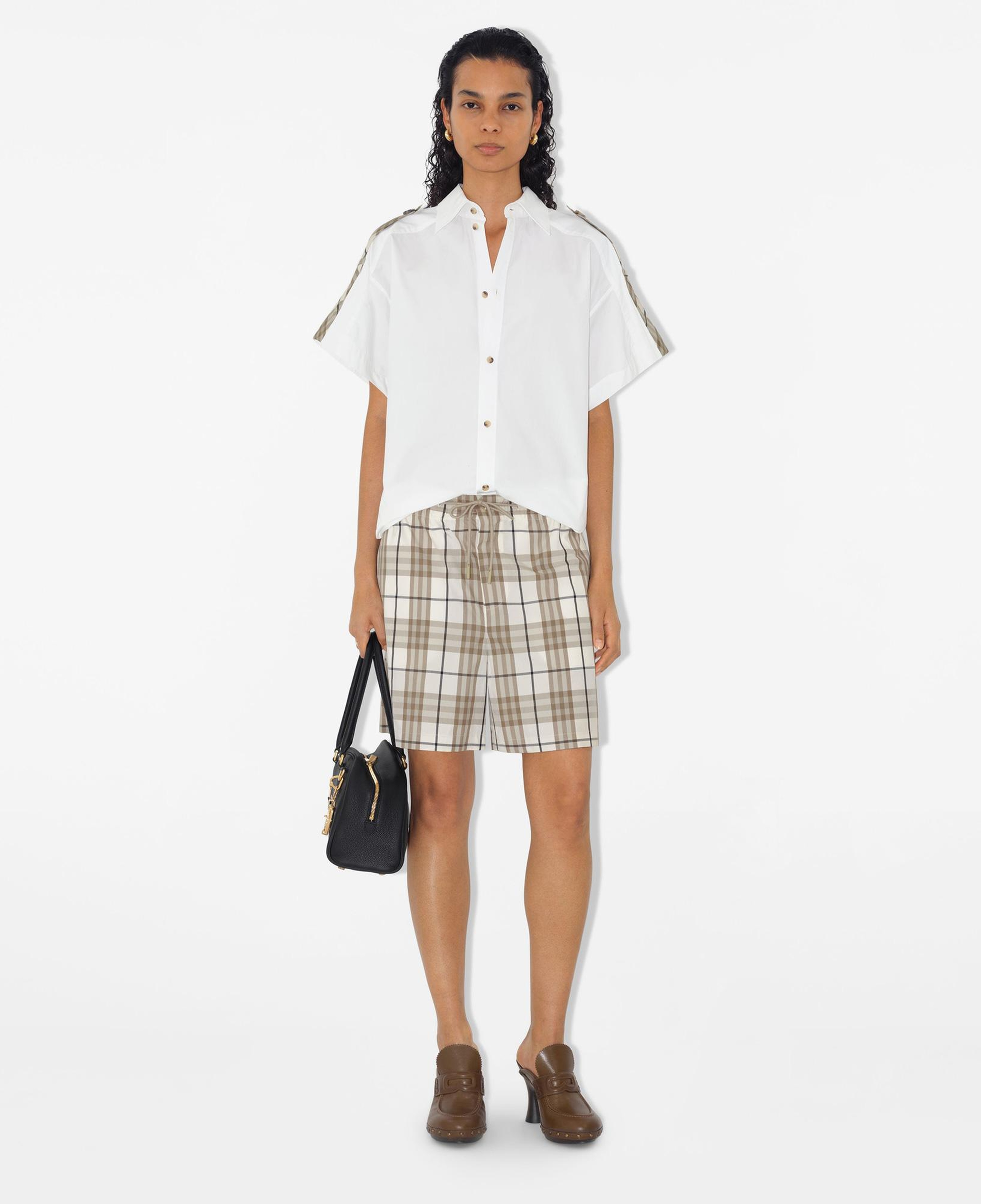 Burberry Giu Regular Fit Cotton Kadın Beyaz Gömlek