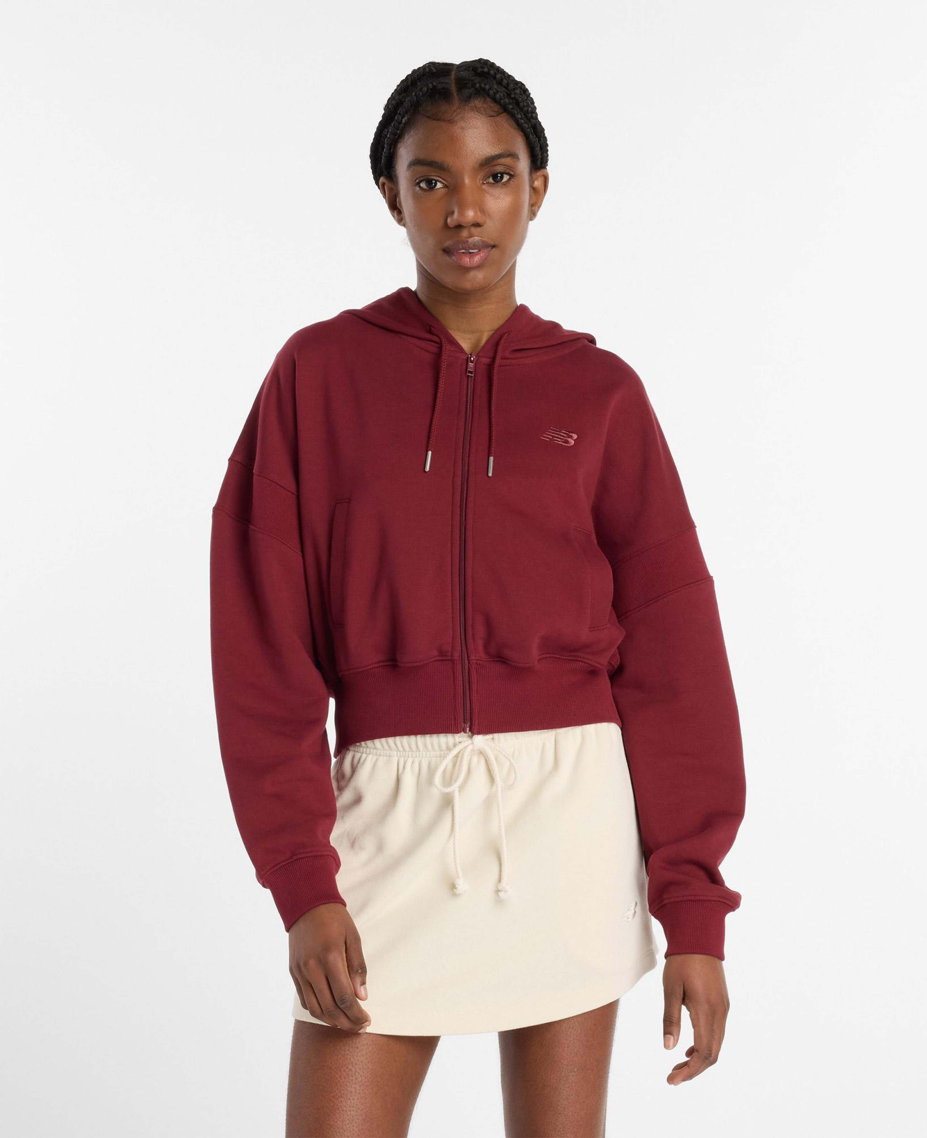 New Balance French Terry Kadın Bordo Sweatshirt