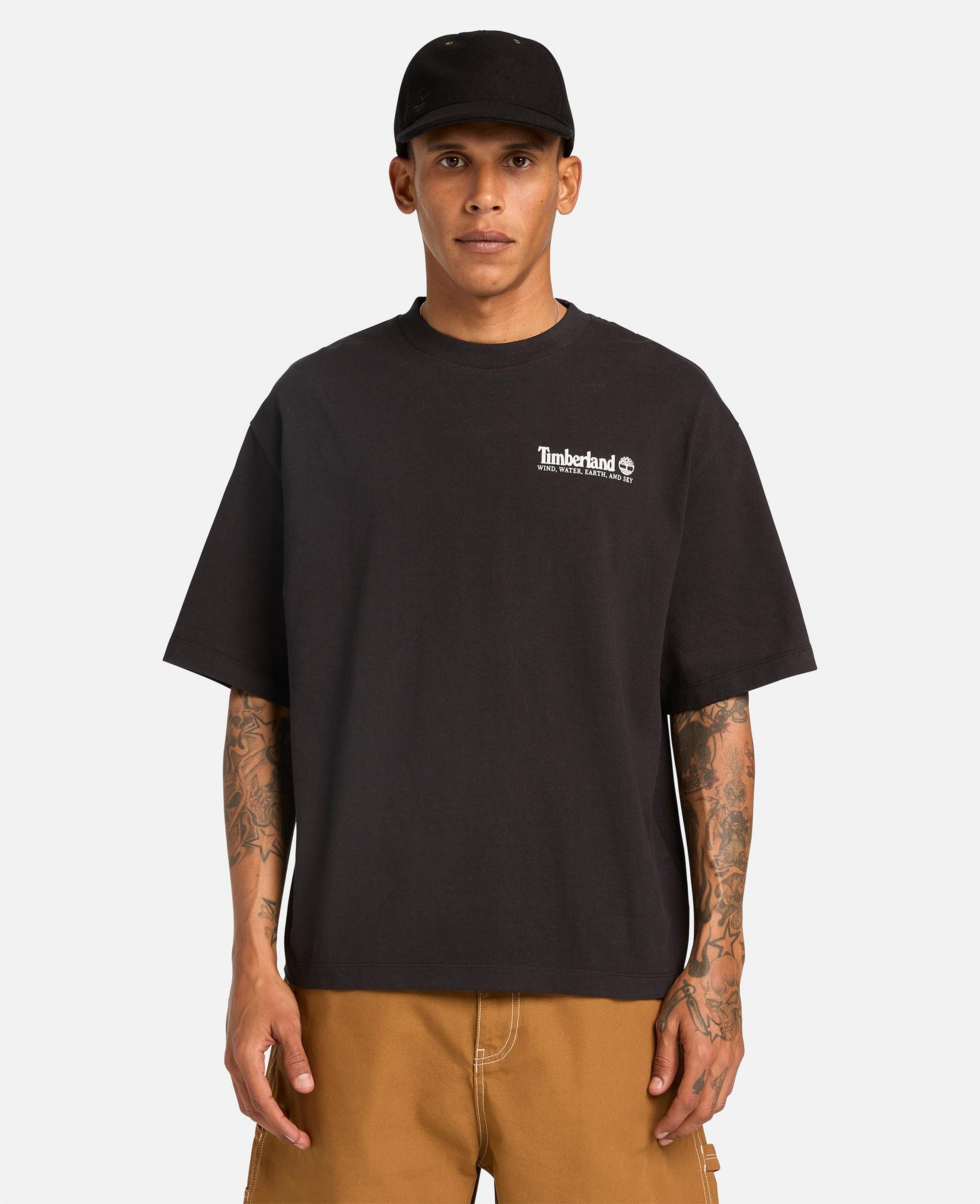 Timberland Outdoor Photo Back Graphic Erkek Siyah T-Shirt
