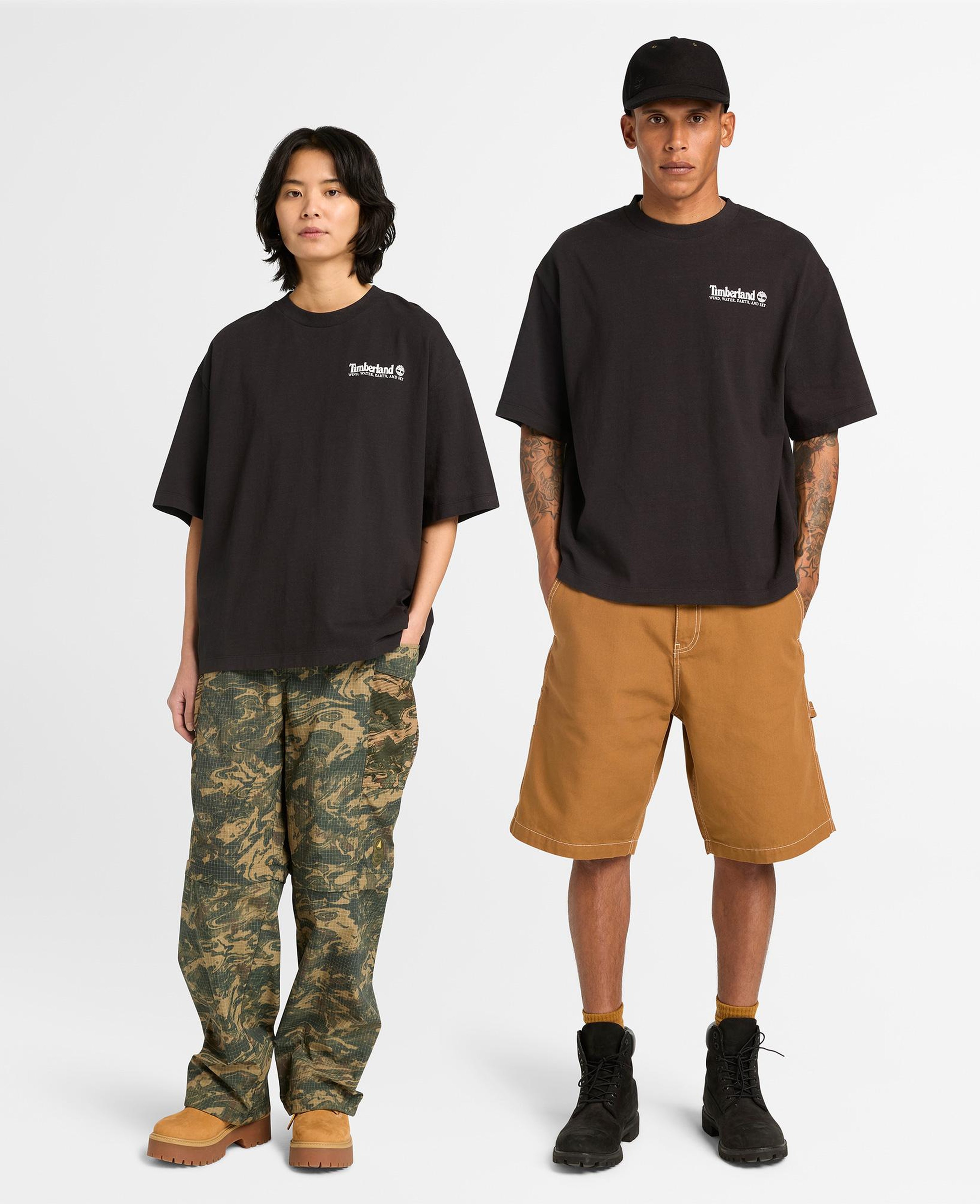 Timberland Outdoor Photo Back Graphic Erkek Siyah T-Shirt