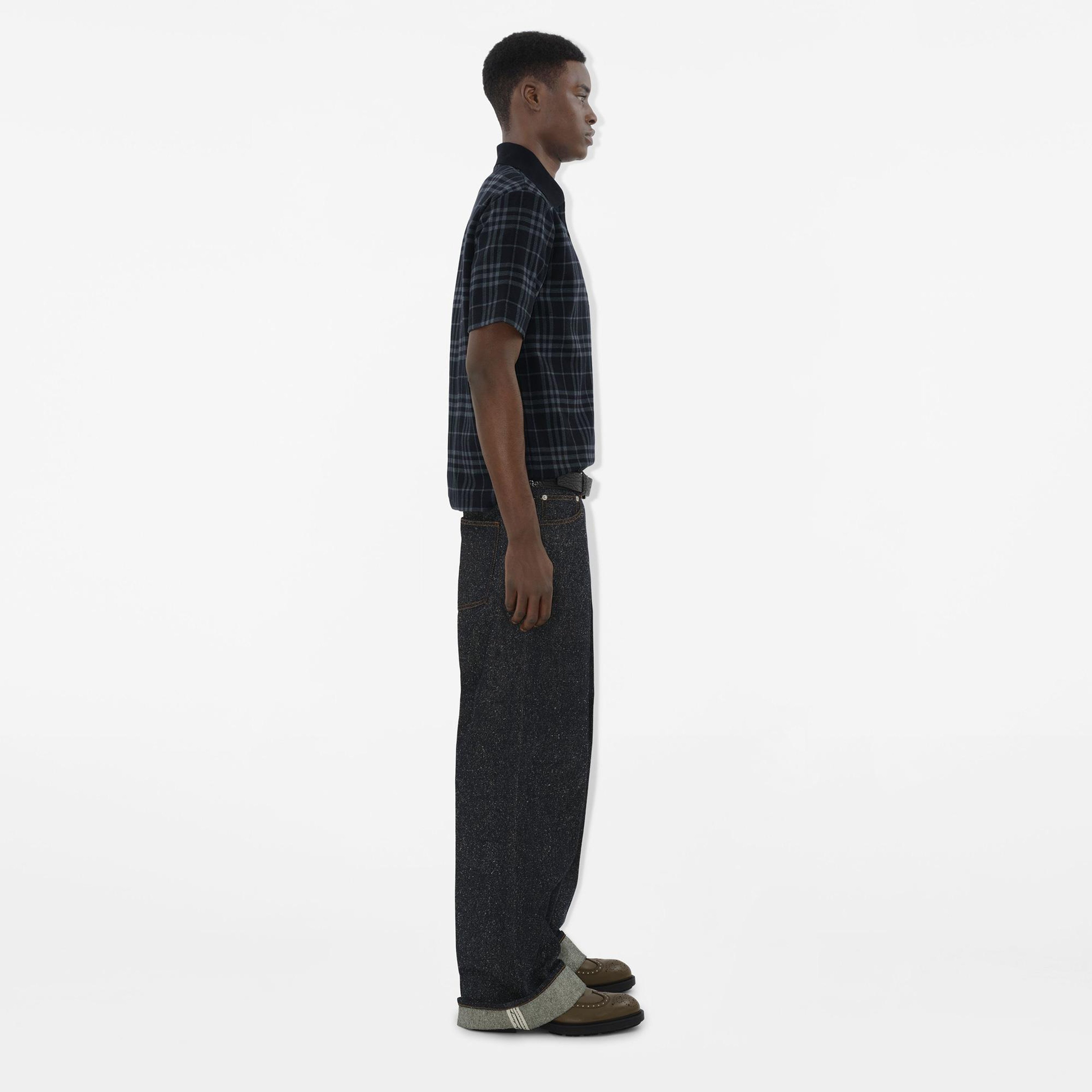 Burberry For Stretch Cotton Blend Erkek Lacivert Polo
