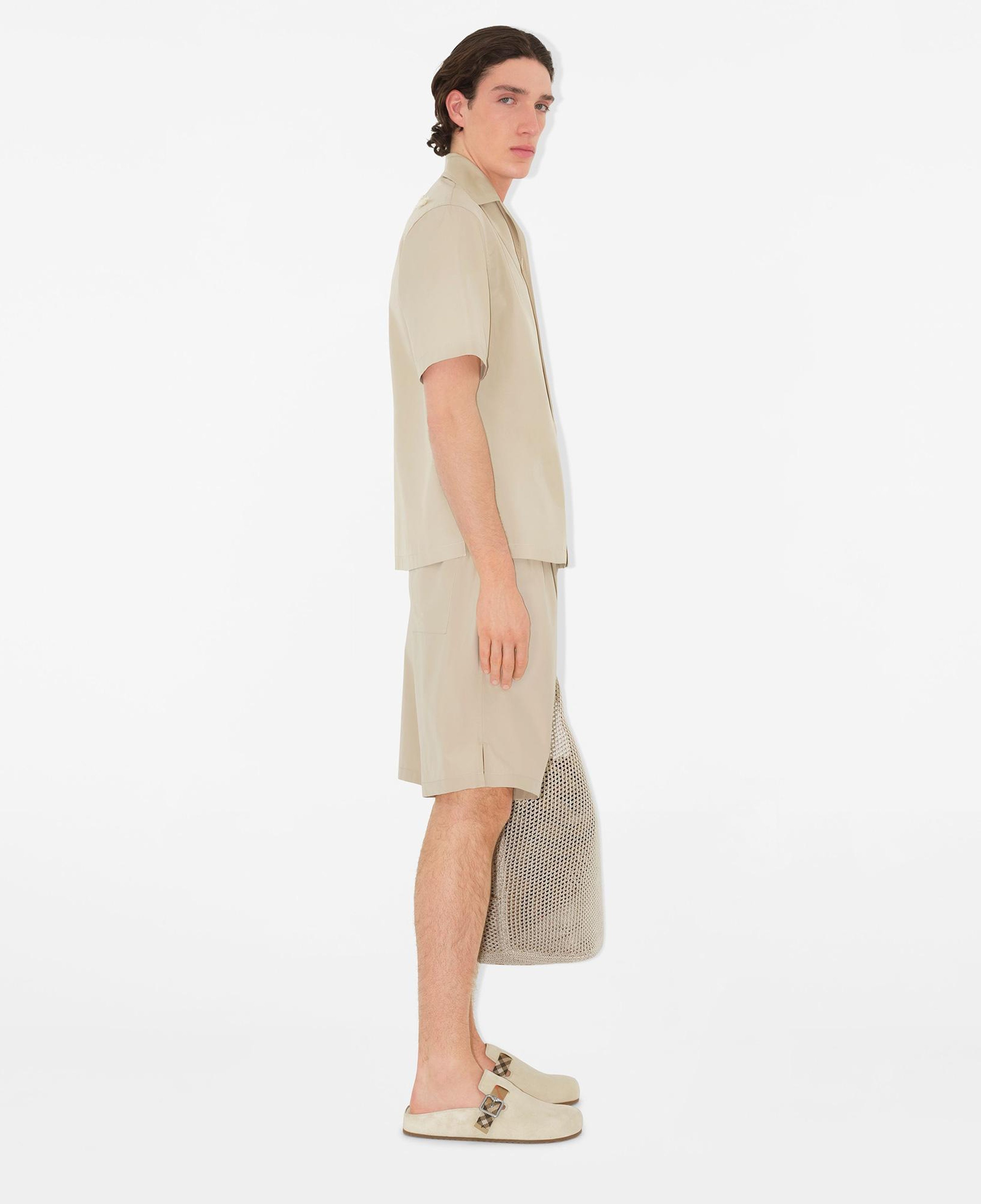 Burberry Sip Relaxed Fit Knot Logo Cotton Erkek Krem Gömlek