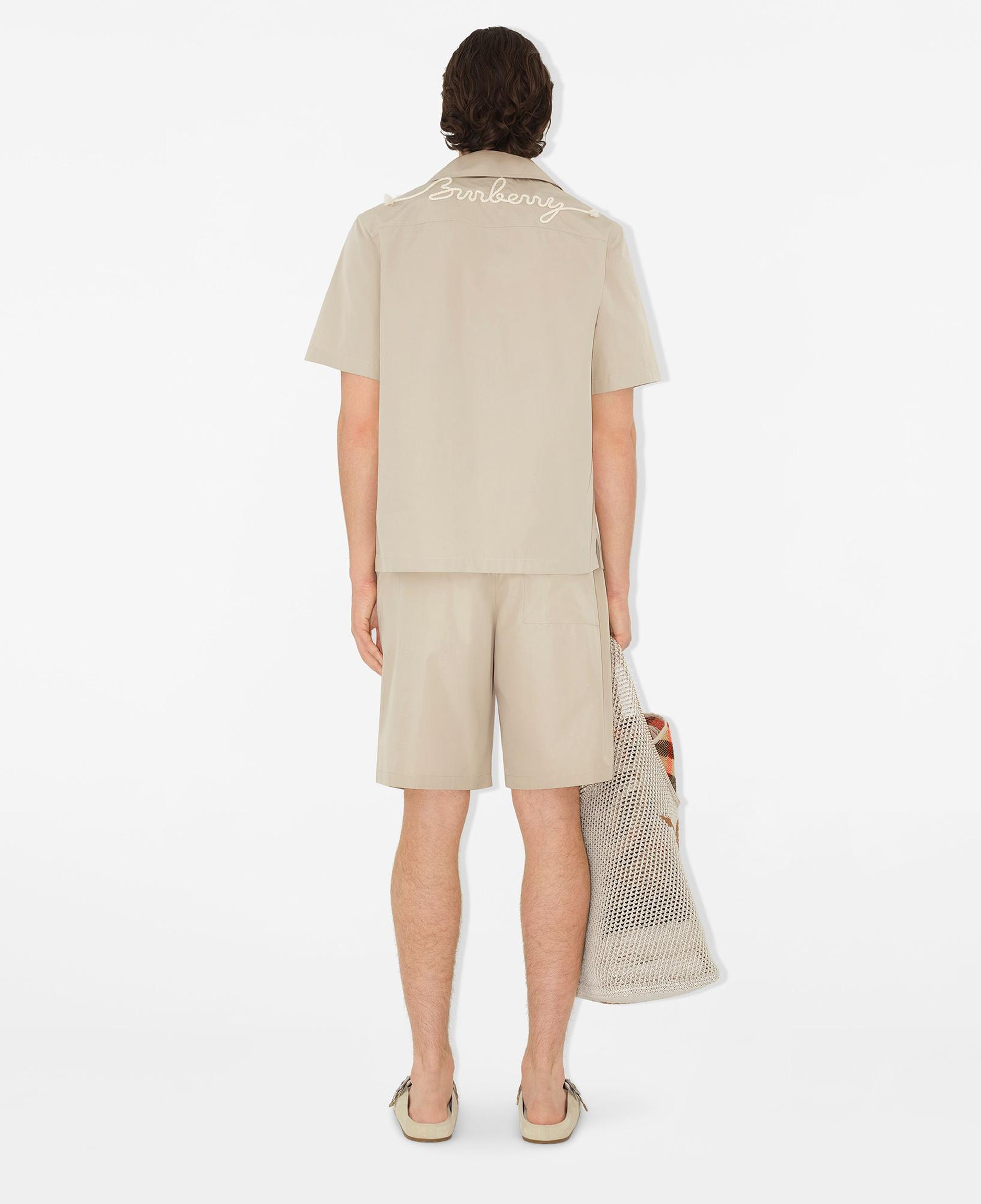 Burberry Sip Relaxed Fit Knot Logo Cotton Erkek Krem Gömlek