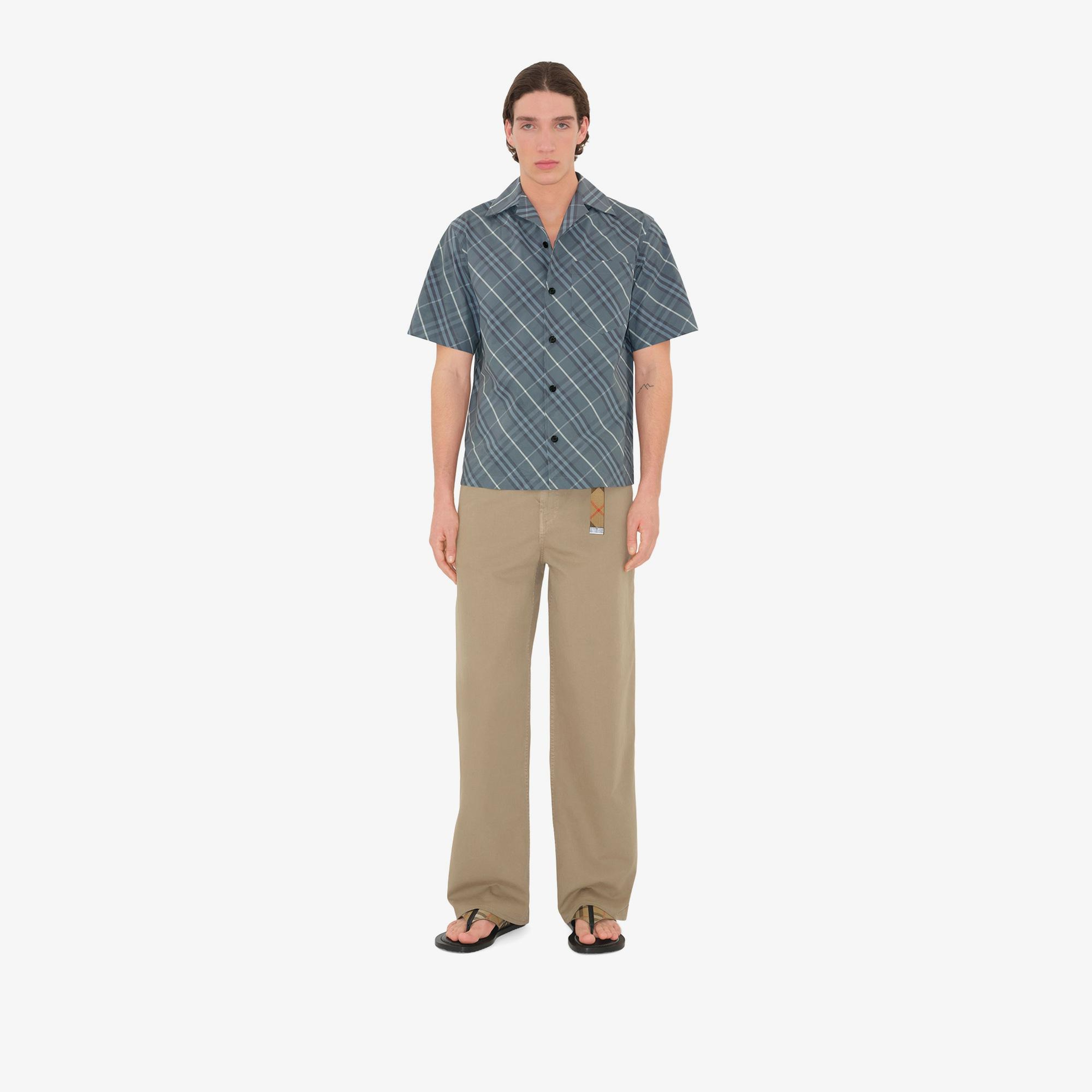 Burberry Sip Relaxed Fit Cotton Erkek Mavi Gömlek