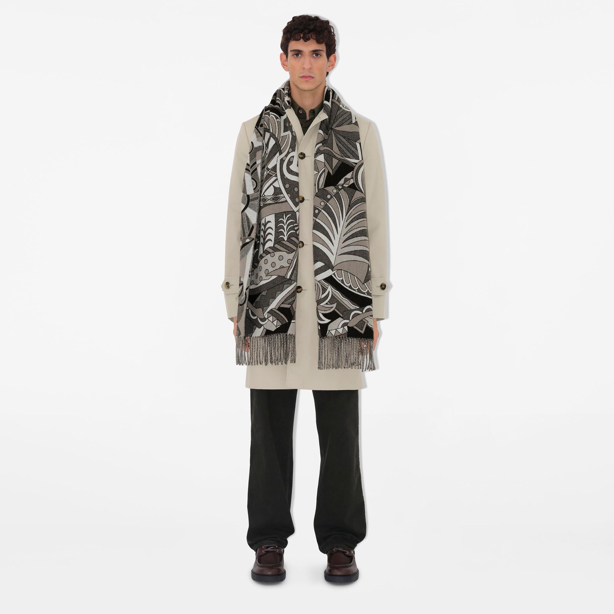 Burberry Carousel Cashmere Kadın Gri Atkı