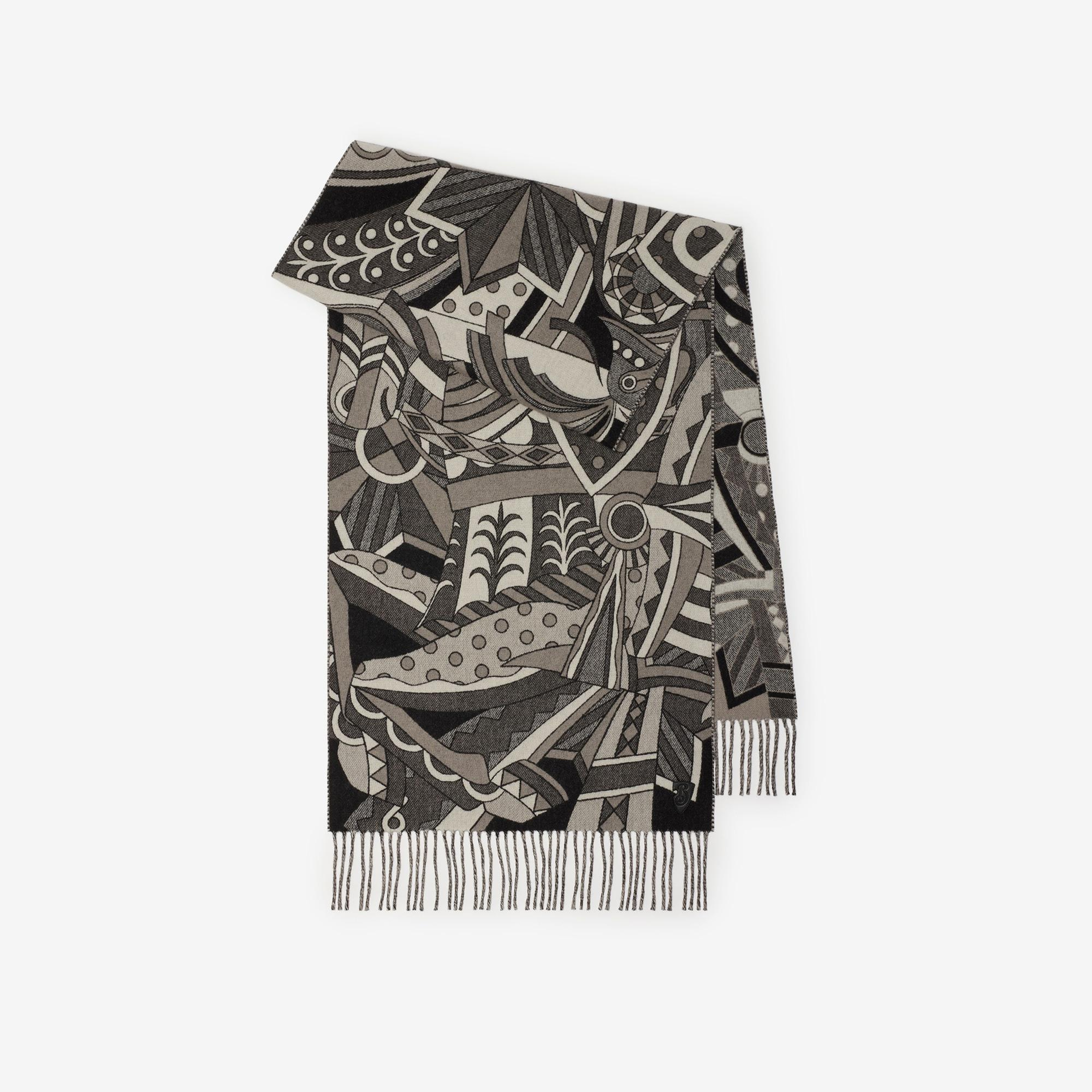 Burberry Carousel Cashmere Kadın Gri Atkı