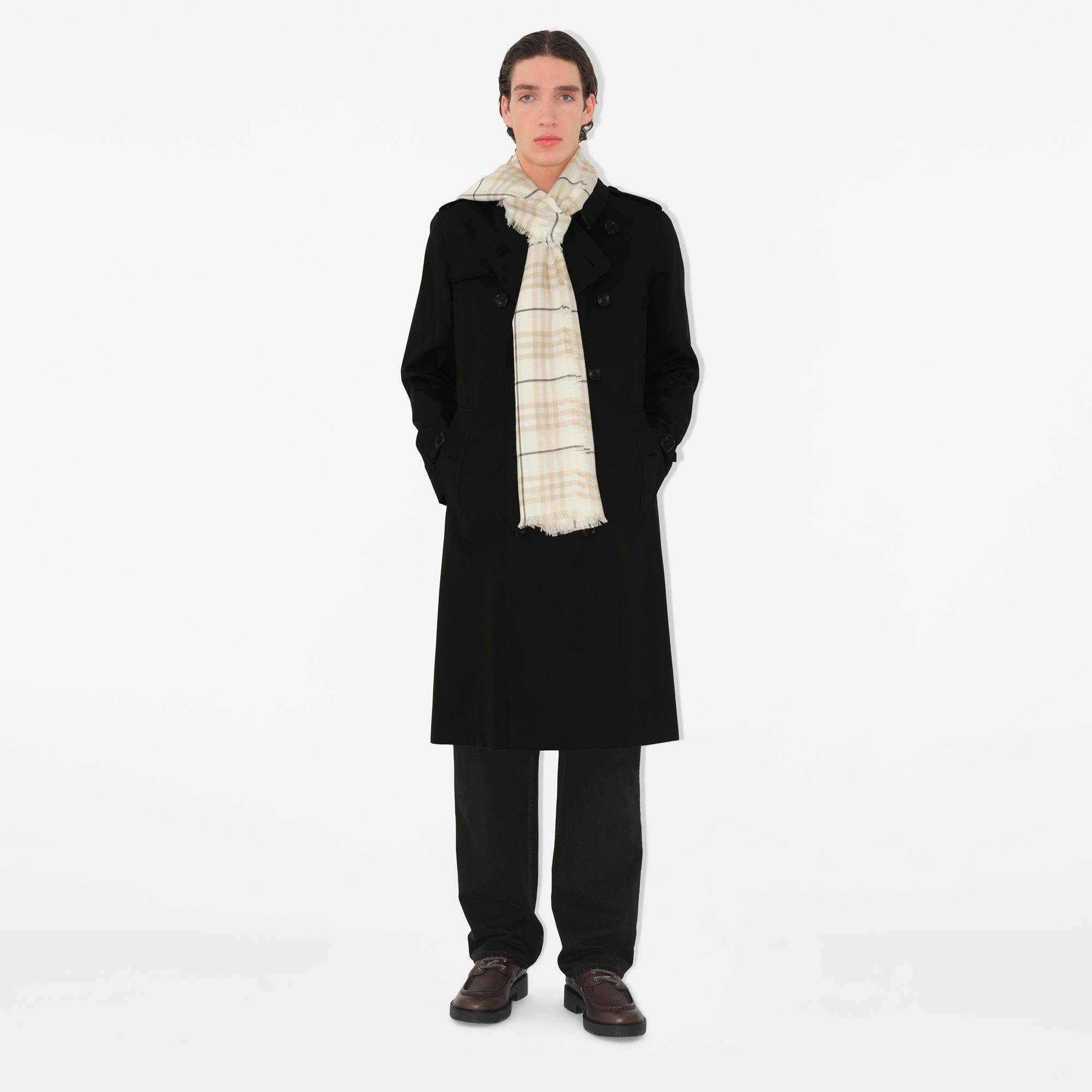 Burberry Med Lw Cashmere Silk Kadın Krem Atkı