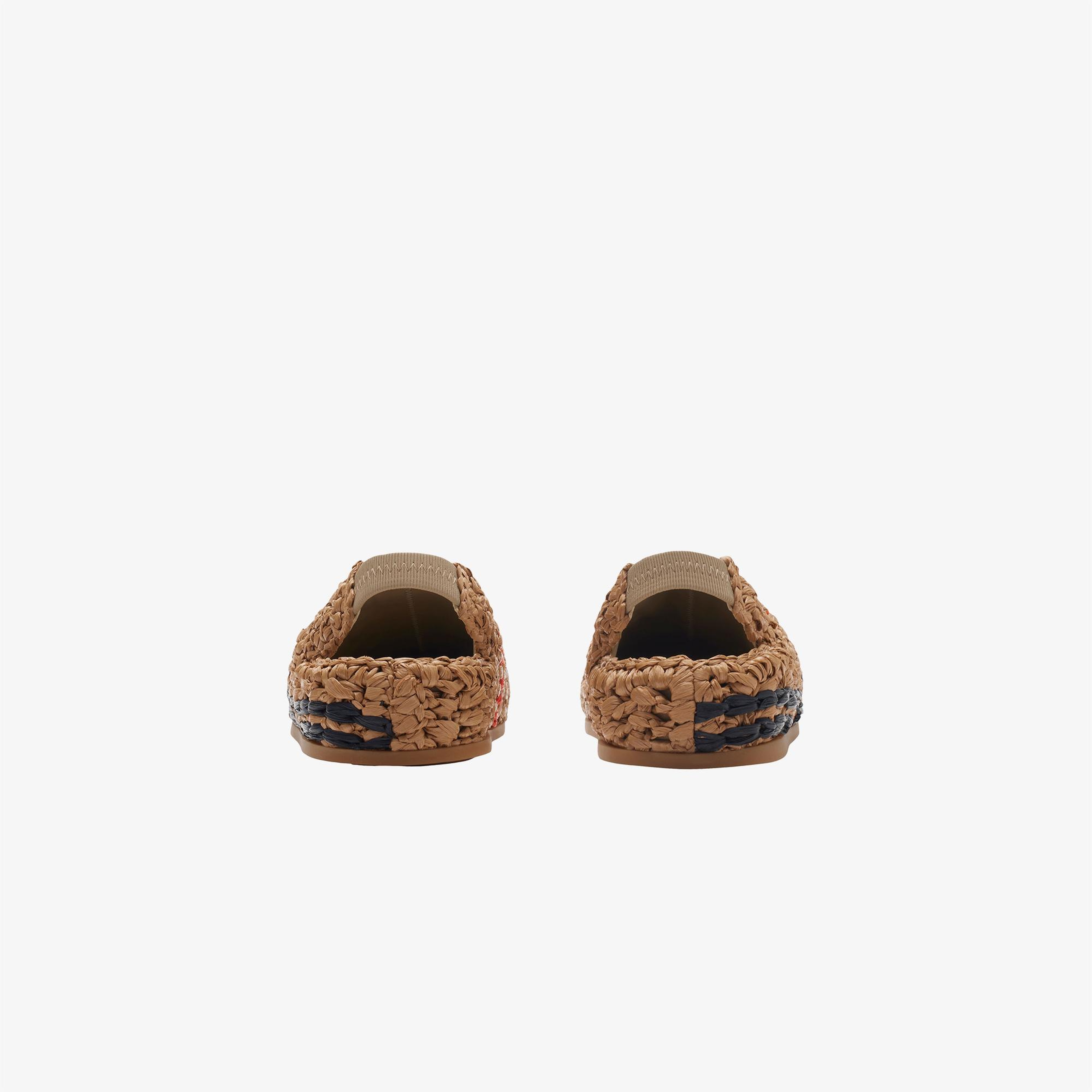Burberry Cleeve Raffia Çocuk Bej Yün Karışımlı Sandalet