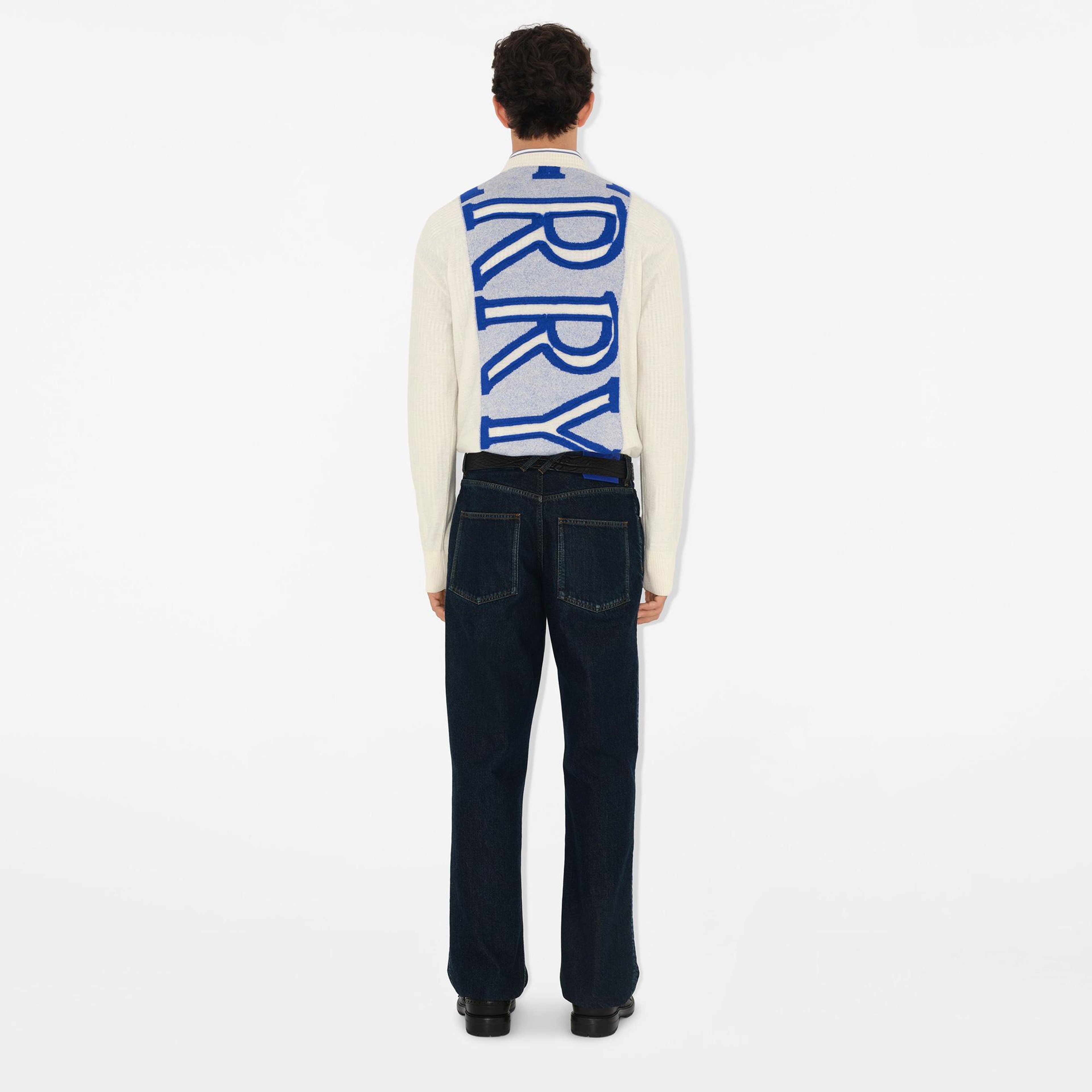 Burberry Fio Logo Wool Erkek Beyaz Kazak