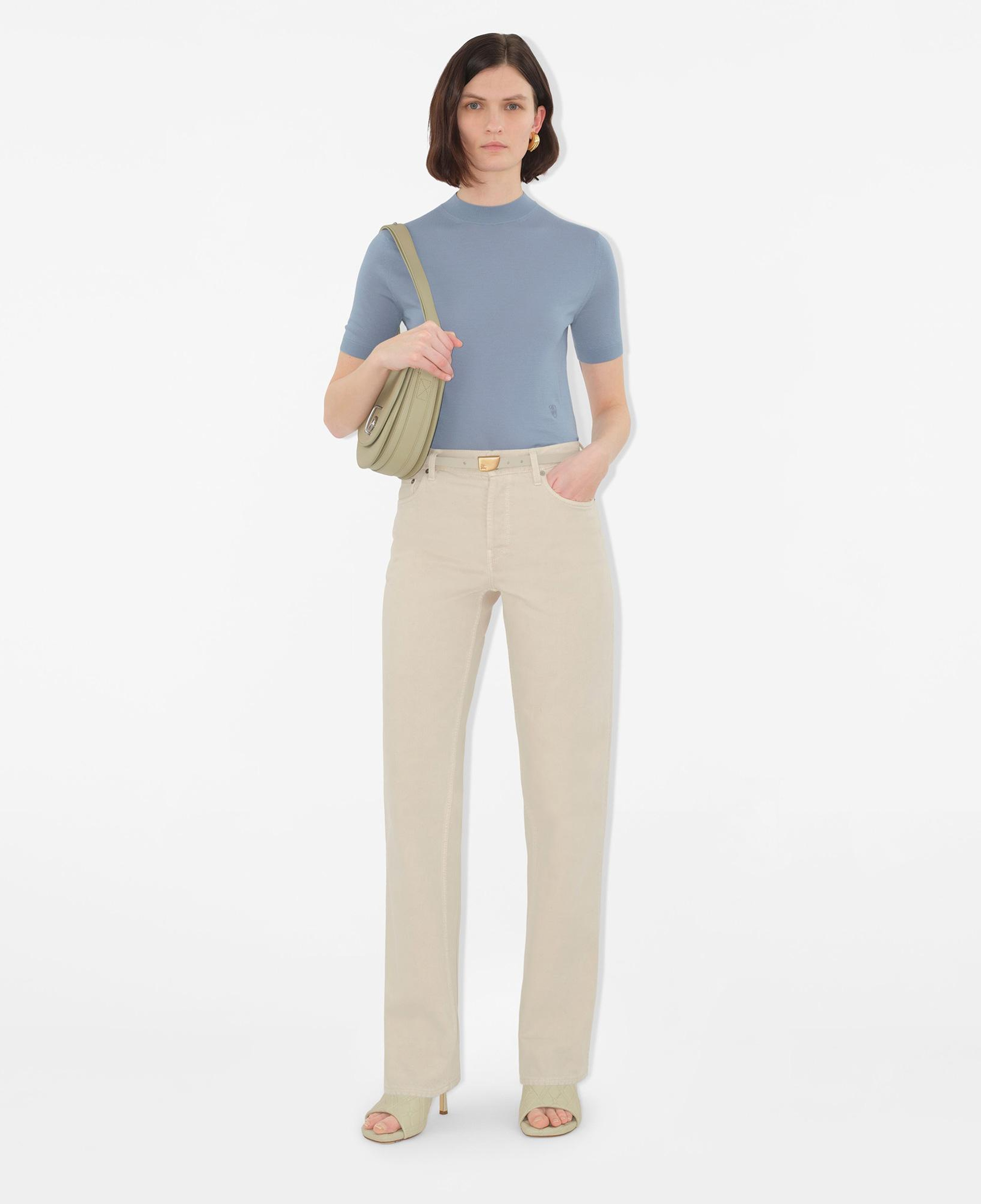 Burberry Uv Wool Top Kadın Mavi Triko