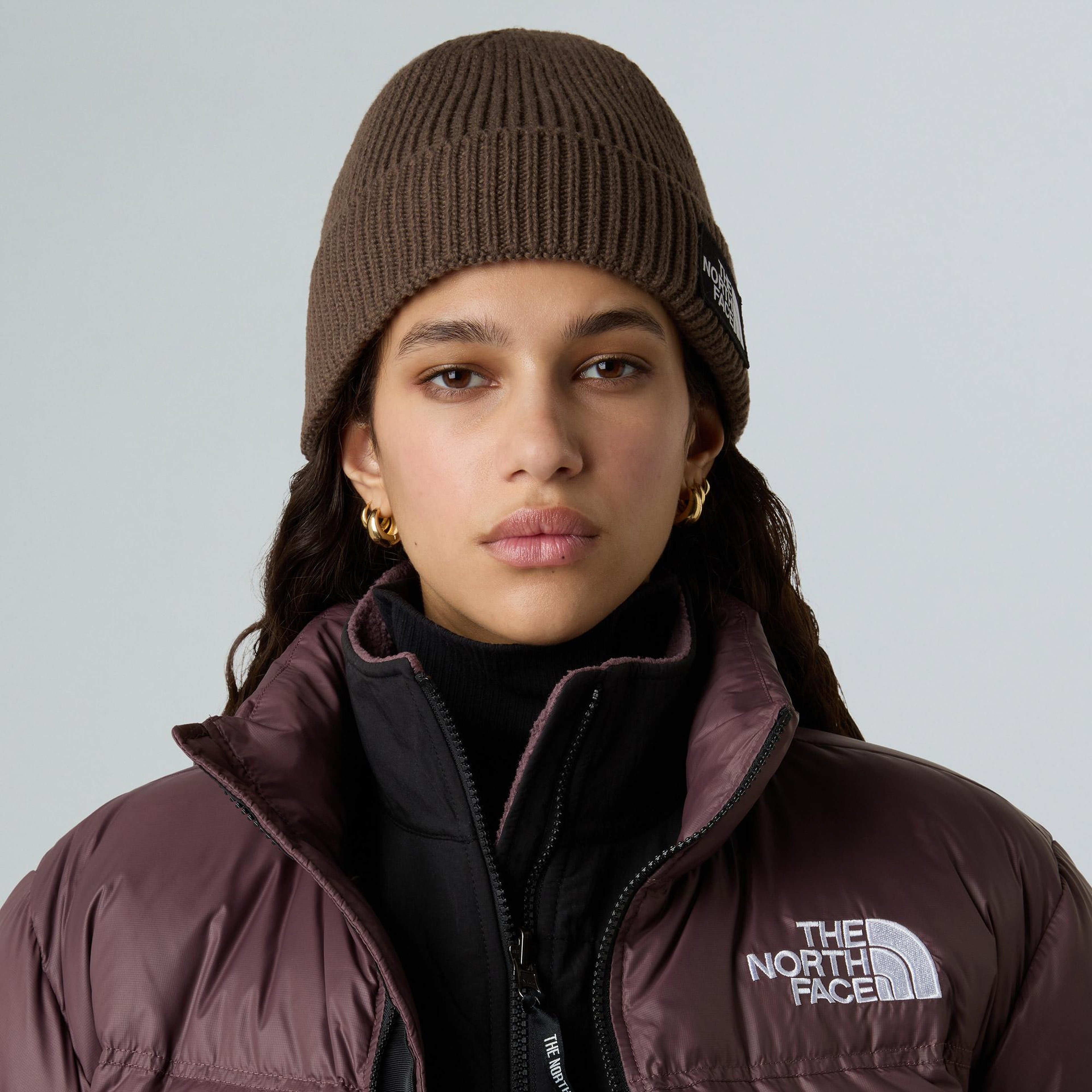 The North Face Logo Box Cuffed Unisex Kahverengi Bere