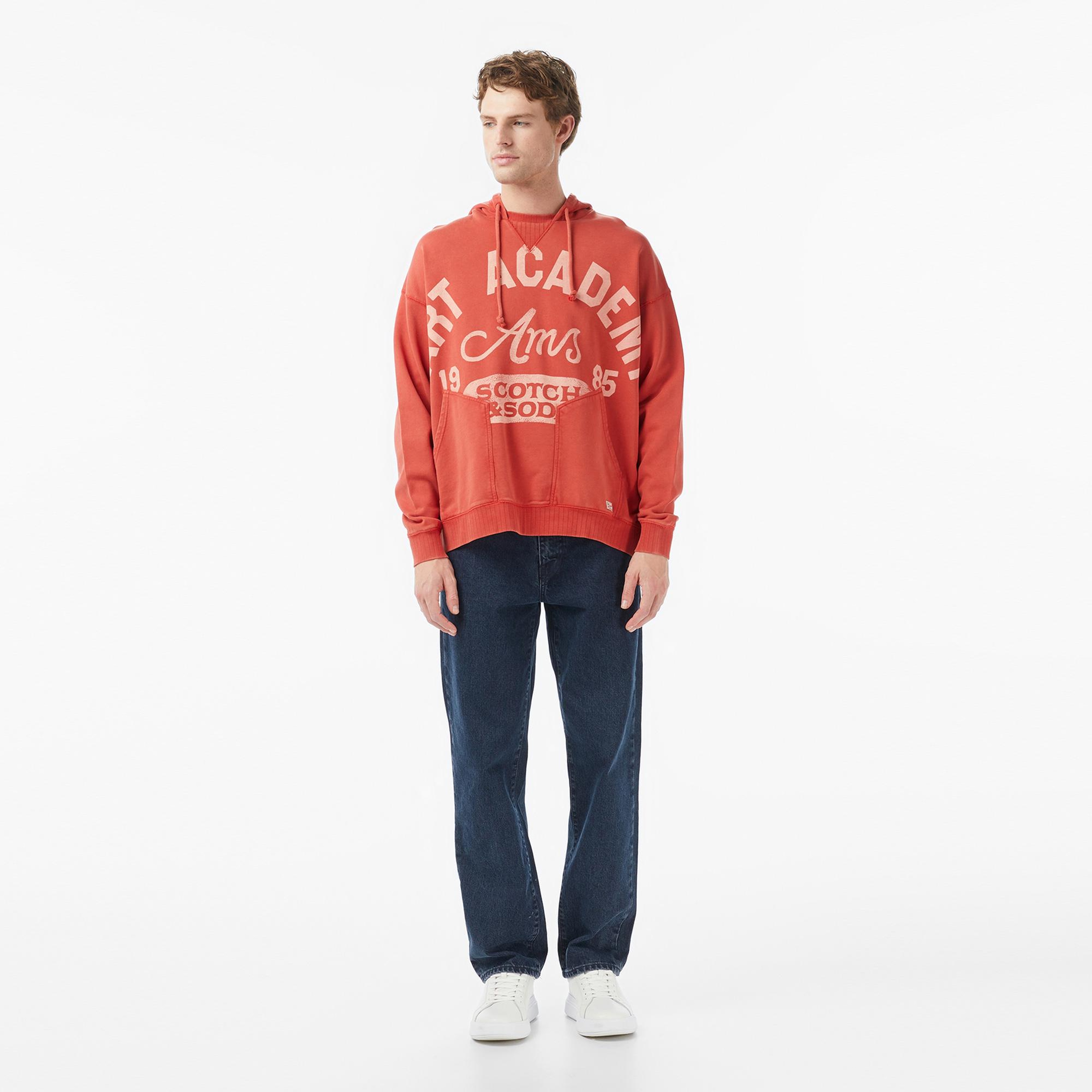 Scotch&Soda Wash Artwork Erkek Kırmızı Sweatshirt