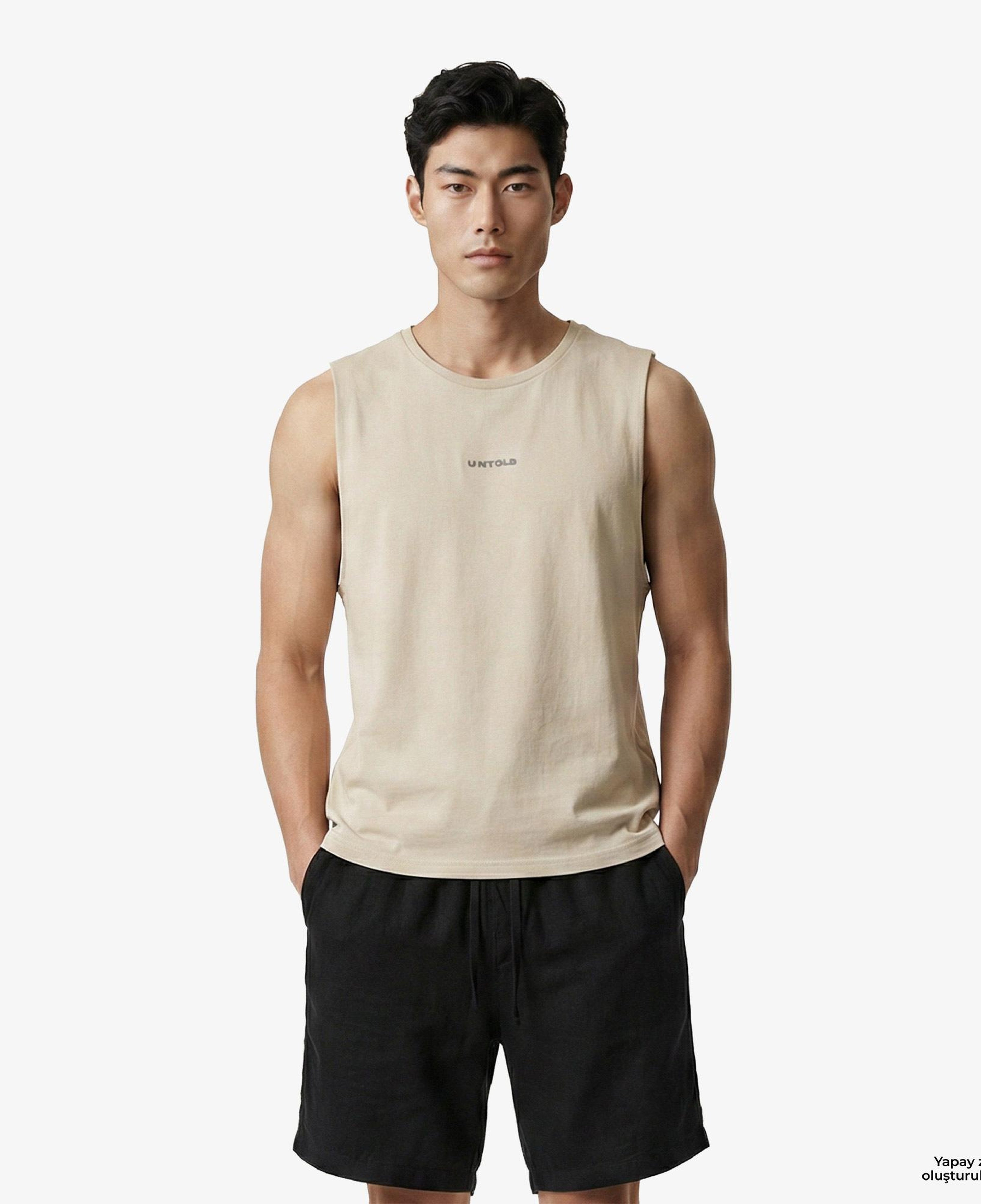UNITED4 Regular Fit Erkek Krem T-Shirt