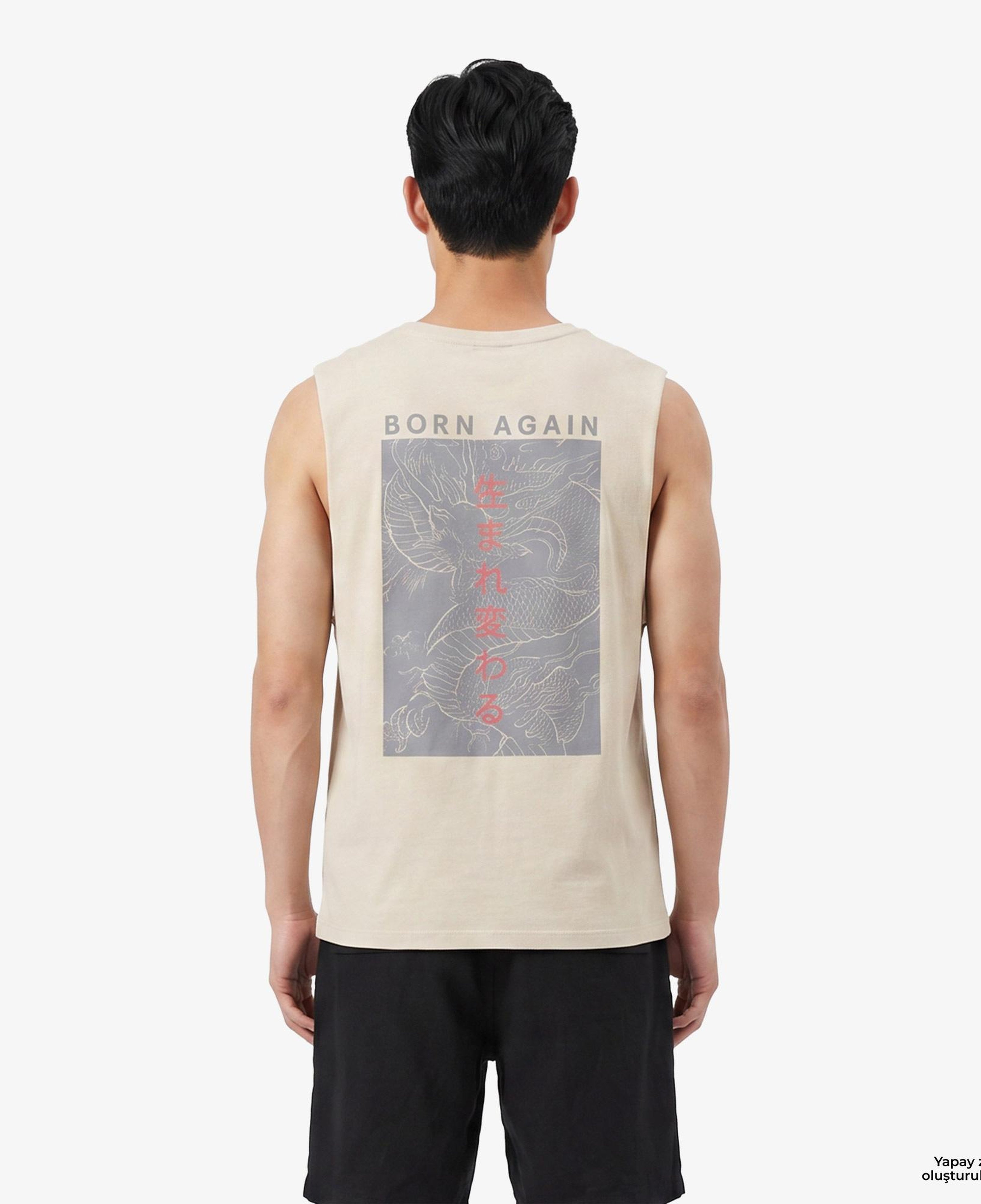 UNITED4 Regular Fit Erkek Krem T-Shirt