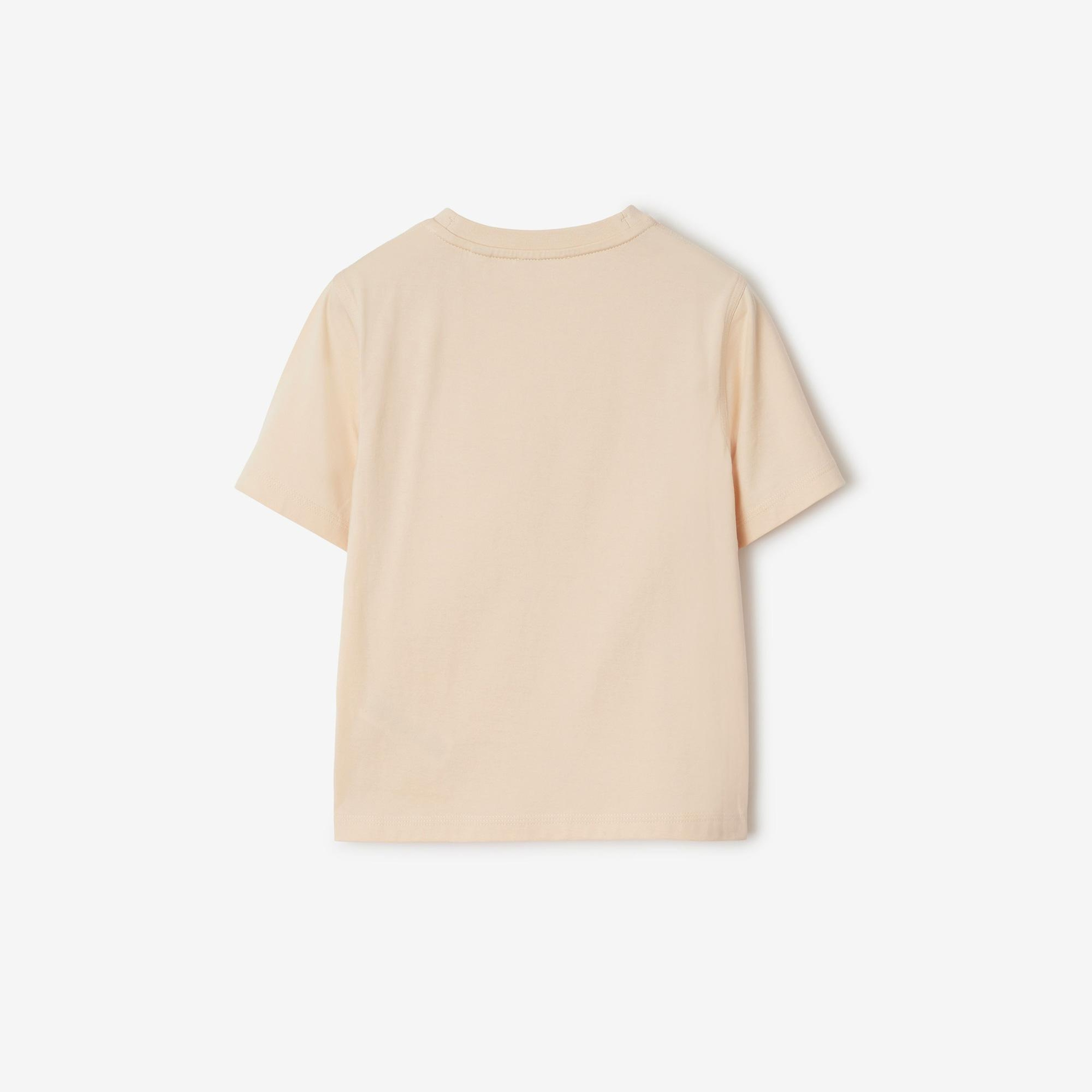 Burberry Cedar Logo Cotton Çocuk Krem T-Shirt